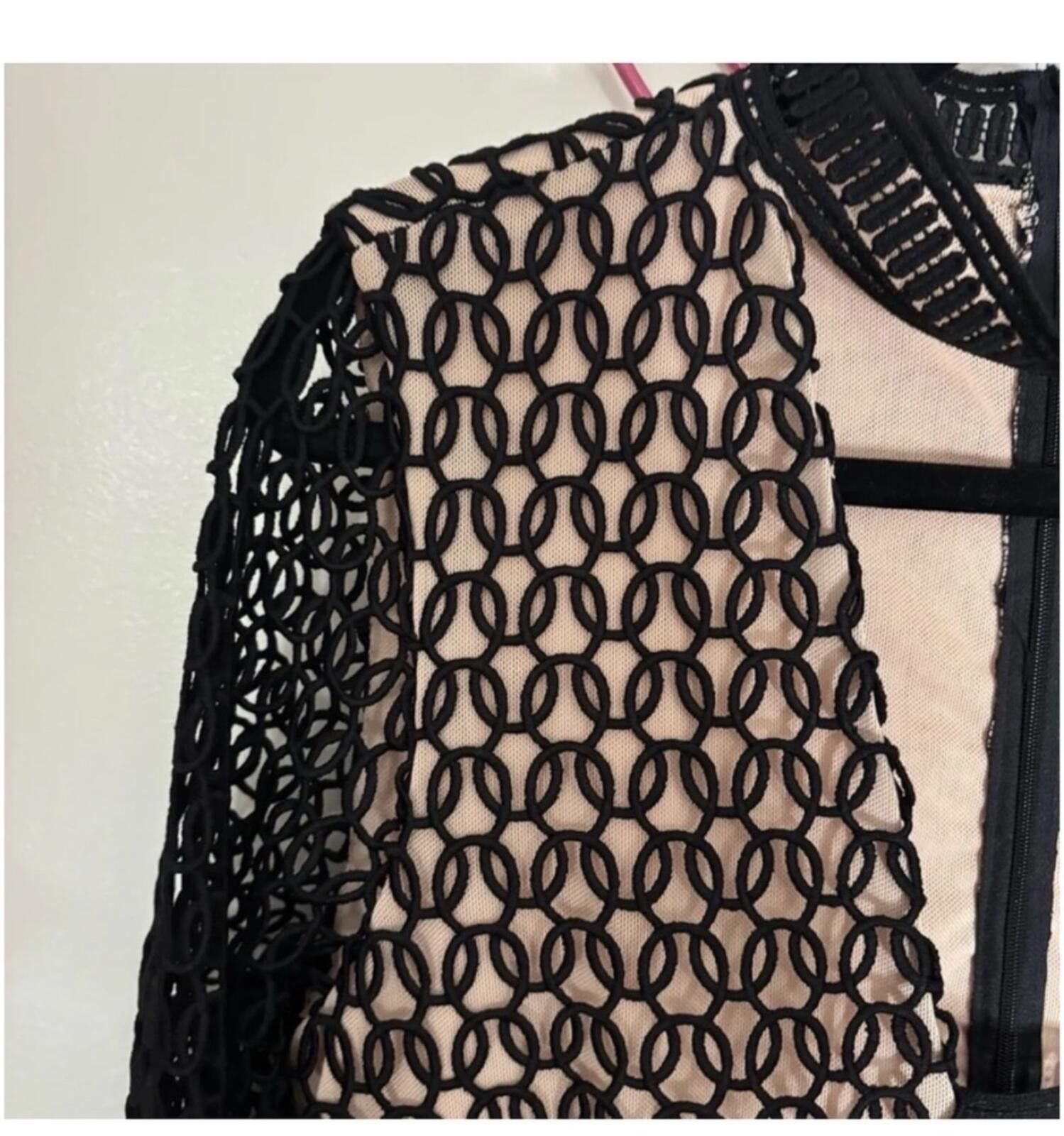 John Elliott ELLIATT Chic Black and Tan Mesh Dress Size L / US 10 / IT 46 - 4 Thumbnail