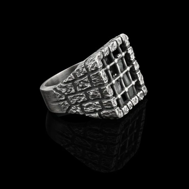 Jewelry × Vintage Punk 3D Prison Ring A prisoner Movie Anel Fashion Gothic Size ONE SIZE - 2 Thumbnail
