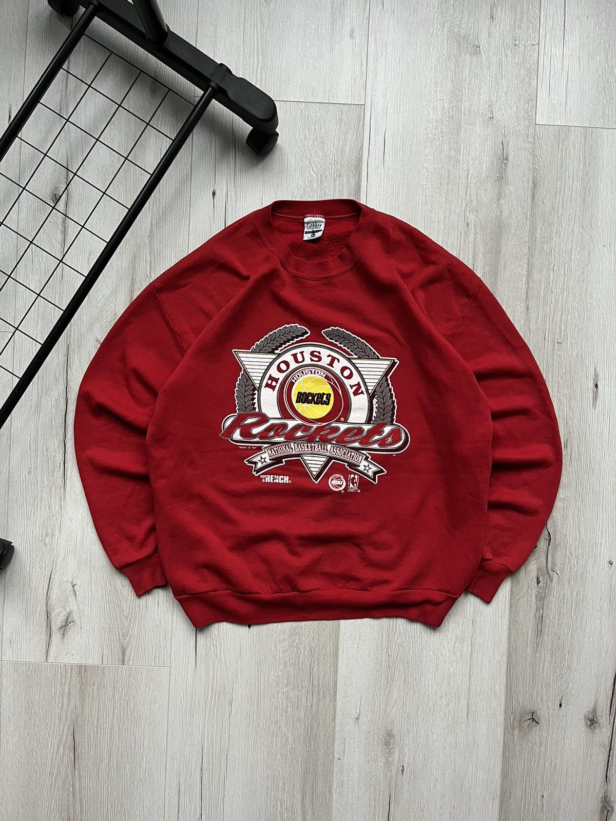 NBA × Vintage Vintage 1992 Houston Rockets NBA Boxy Fit Sweatshirt USA Size US XL / EU 56 / 4 - 1 Thumbnail