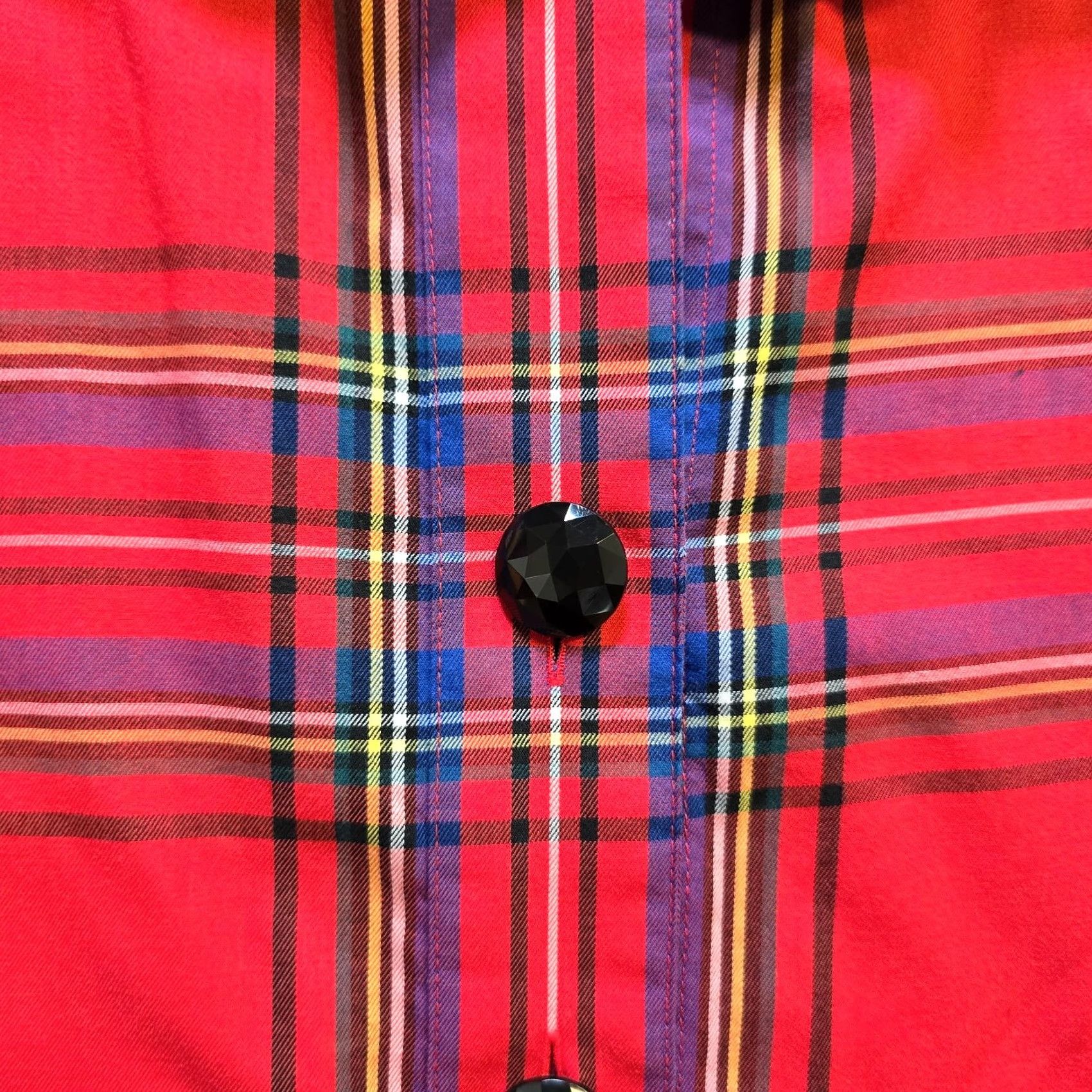 Vintage Foxcroft Top Womens Size 20W Red Plaid 3/4 Sleeve Button No Iron Career Holiday Shirt Women Size 3XL / US 20-22 - 3 Thumbnail