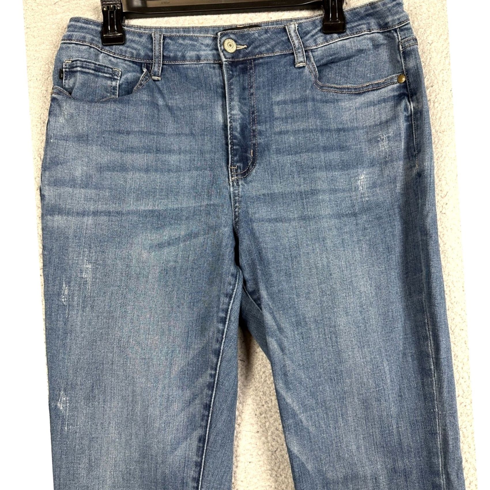Denime Judy Blue Jeans Womens 15-32 Blue Slim Skinny Raw Hem Distressed Stretch Denim Size 24" / US 00 / IT 34 - 3 Thumbnail