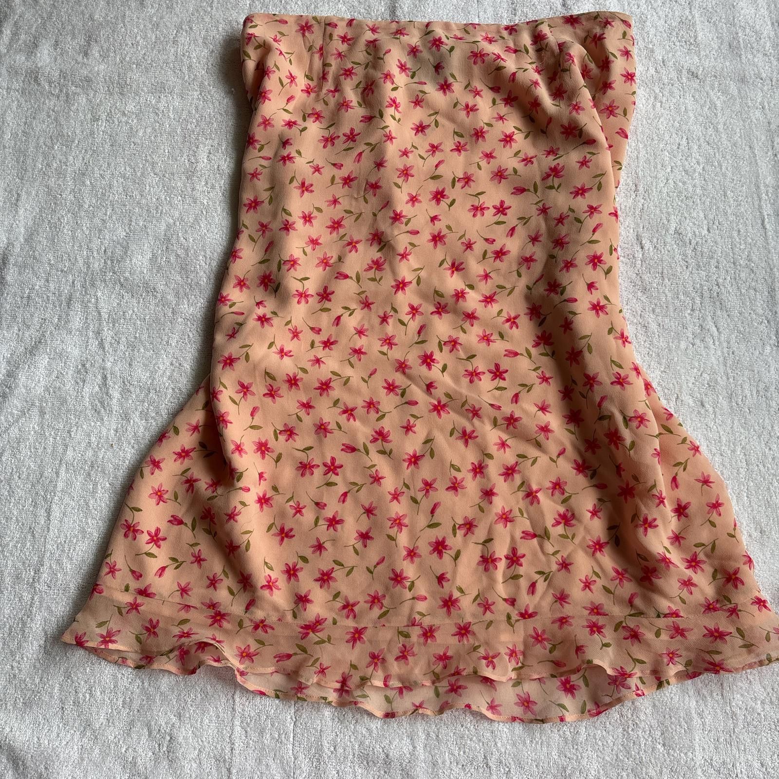 Other vintage 100% silk floral pink midi skirt Size 34" / US 12 / IT 48 - 3 Thumbnail