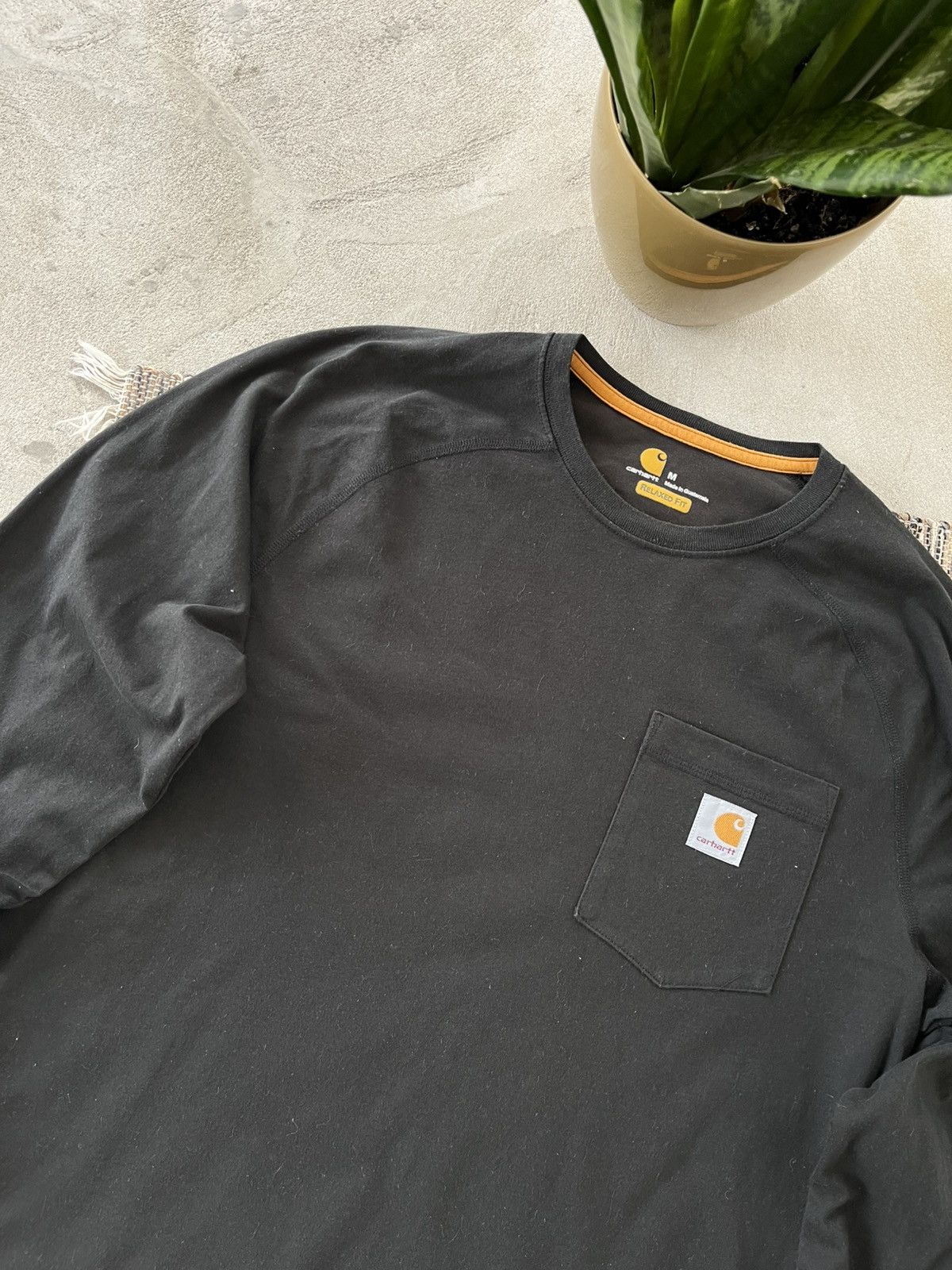 Carhartt × Vintage Vintage Carhartt Longsleeve TShirt Black Workwear faded tee Size US M / EU 48-50 / 2 - 3 Thumbnail