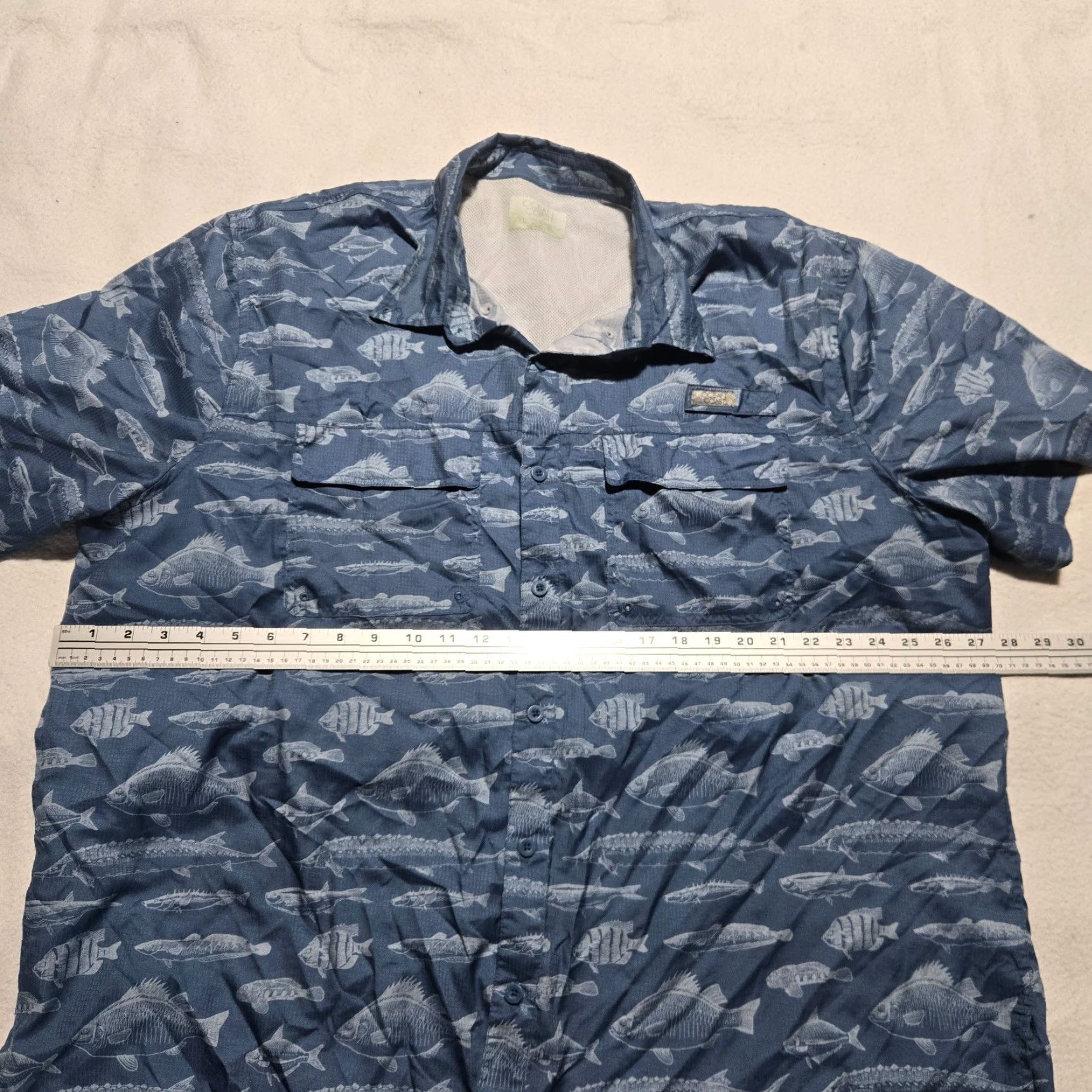 Vintage Ocean & Coast Shirt Adult 2XL Blue Short Sleeve Button-Up Outdoor Pockets Casual Mens Size US XXL / EU 58 / 5 - 4 Thumbnail