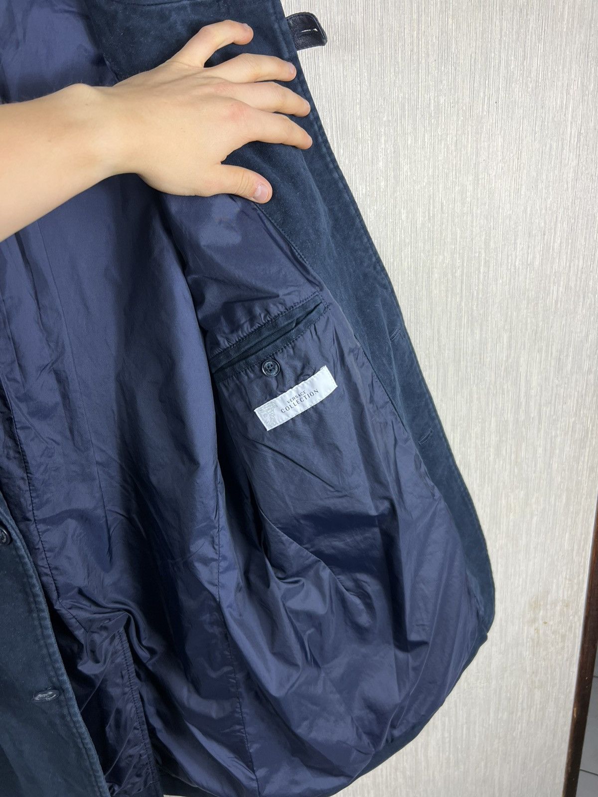 Versace Versace collection classic navy blazer jacket leather luxury Size US L / EU 52-54 / 3 - 22 Thumbnail
