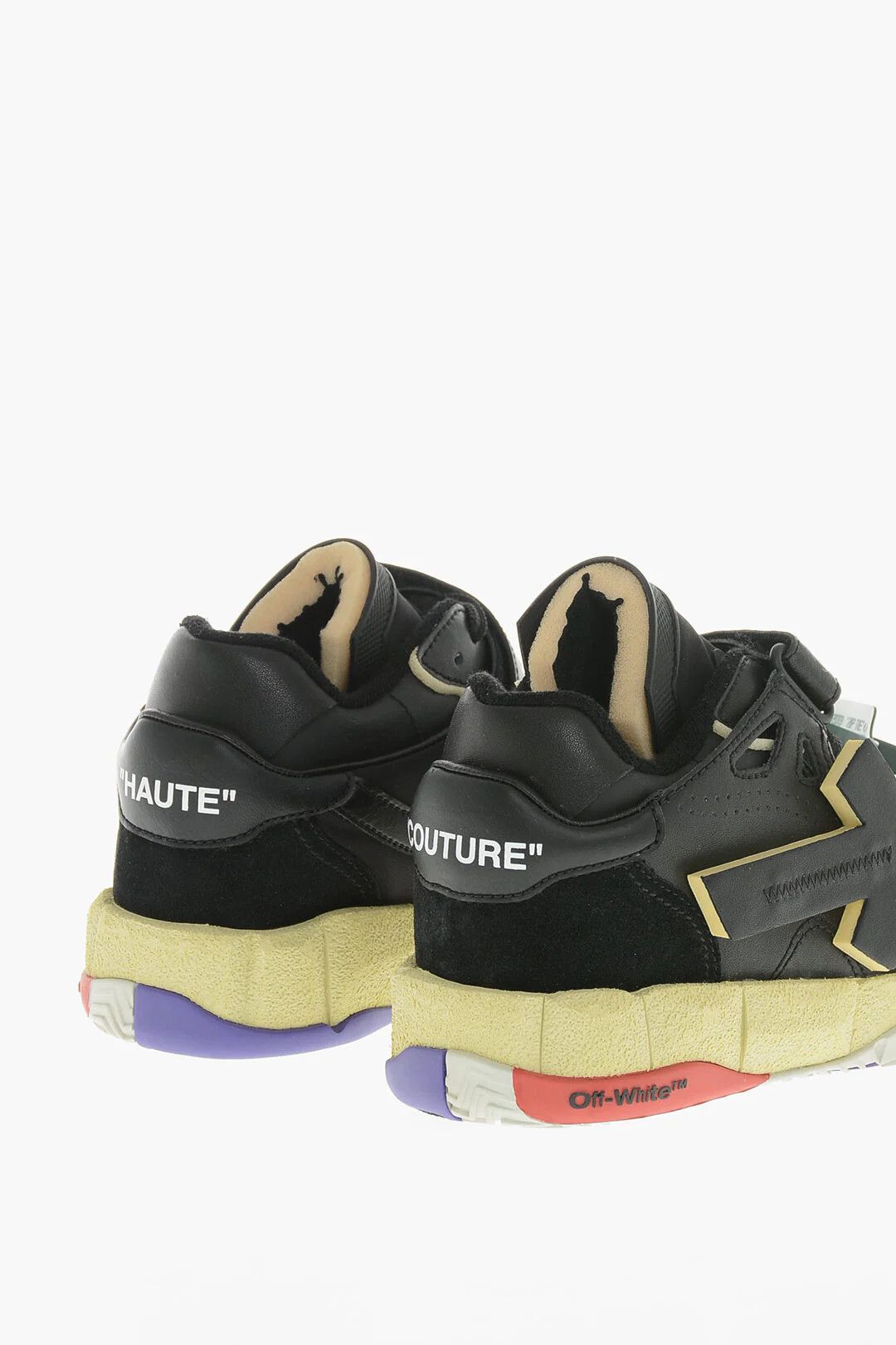 Off-White og1mm0426 Leather Low-Top Sneakers in Black Size US 6 / IT 36 - 2 Thumbnail