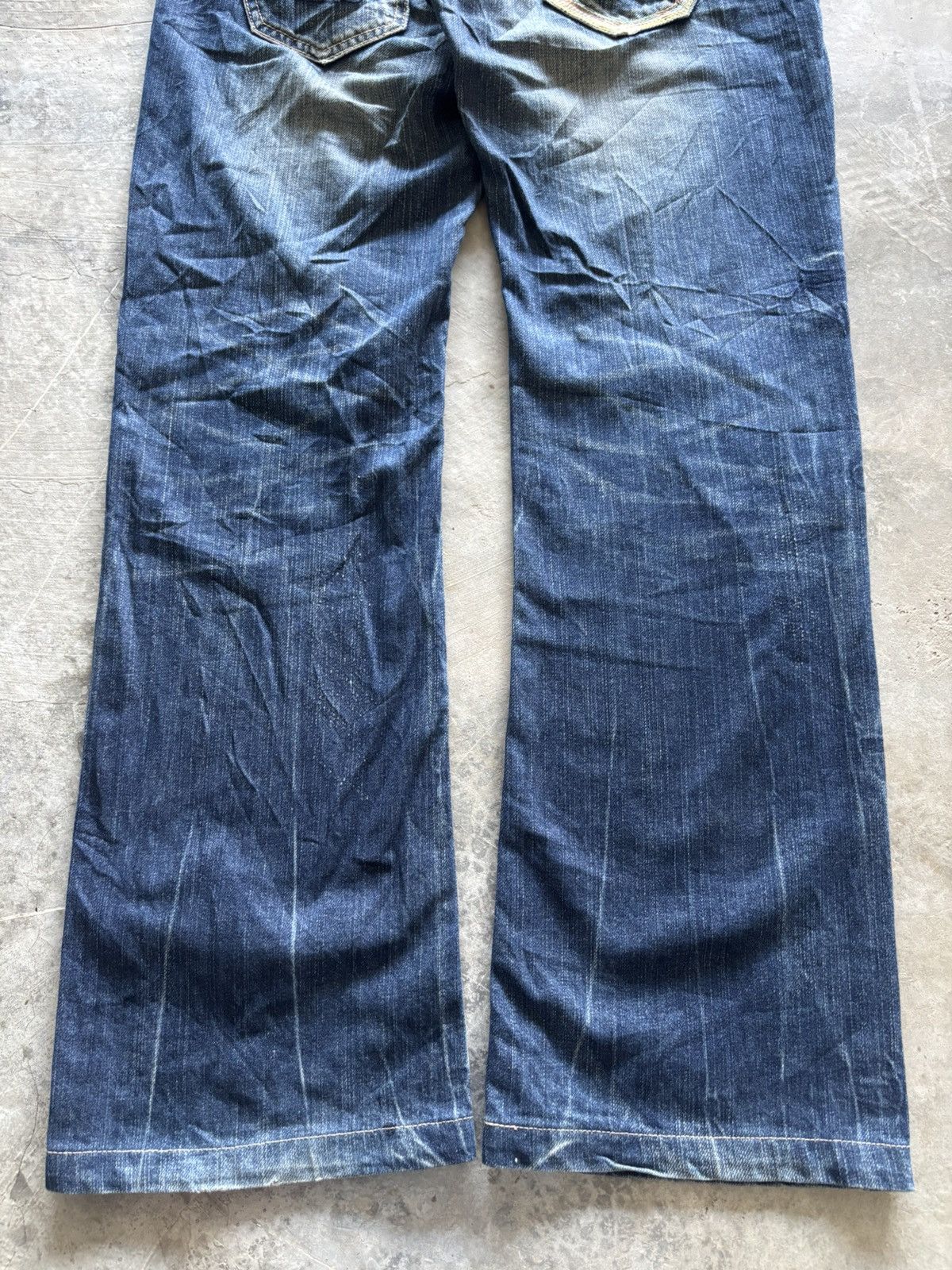 If Six Was Nine SICK FLARE RED PEPPER JEANS DISTRESSED JAPANESE PUNK GOTH Size US 31 - 21 Thumbnail