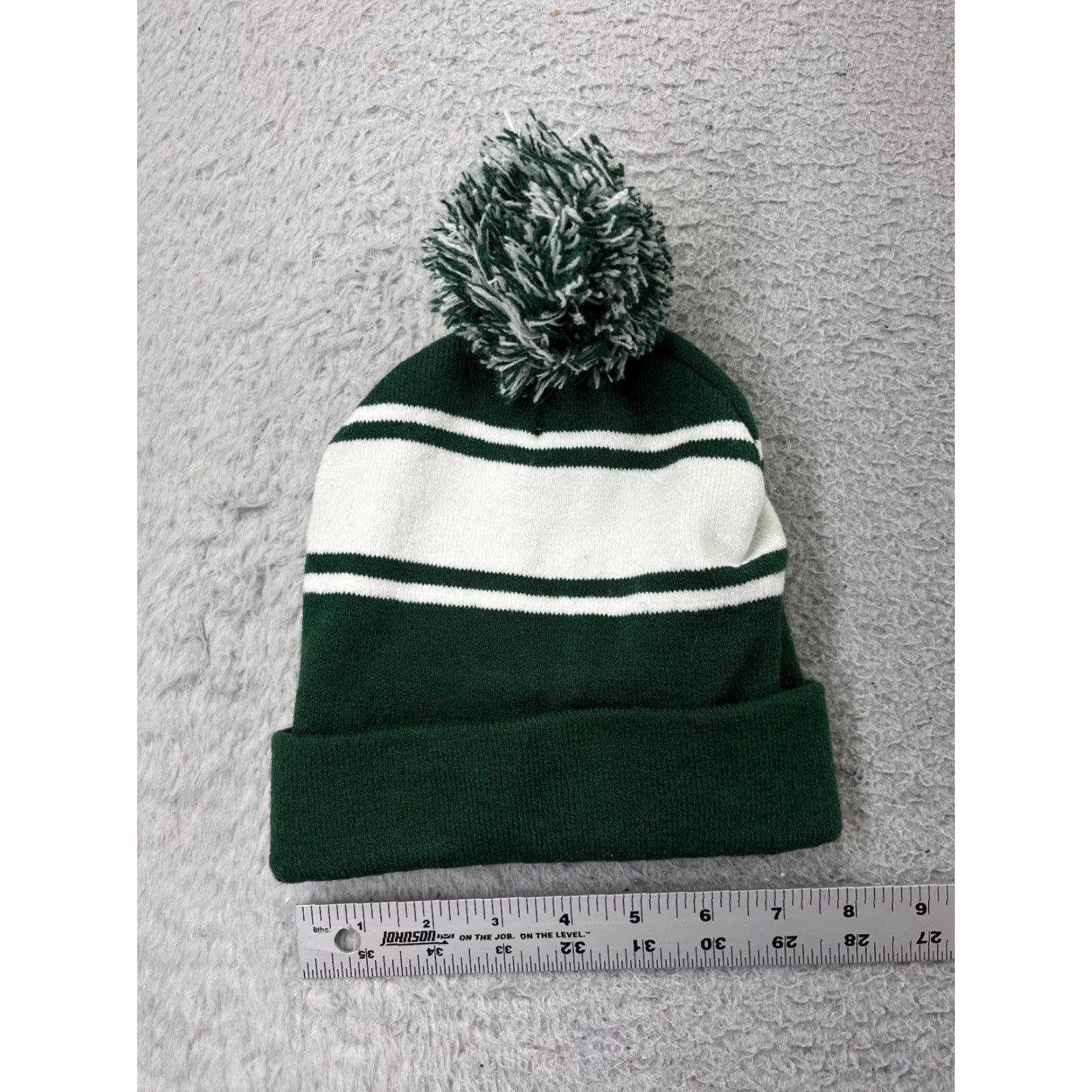 Vintage Utah Valley University Beanie Adult One Size Green Pom Knit Cotton Blend Size ONE SIZE - 4 Thumbnail