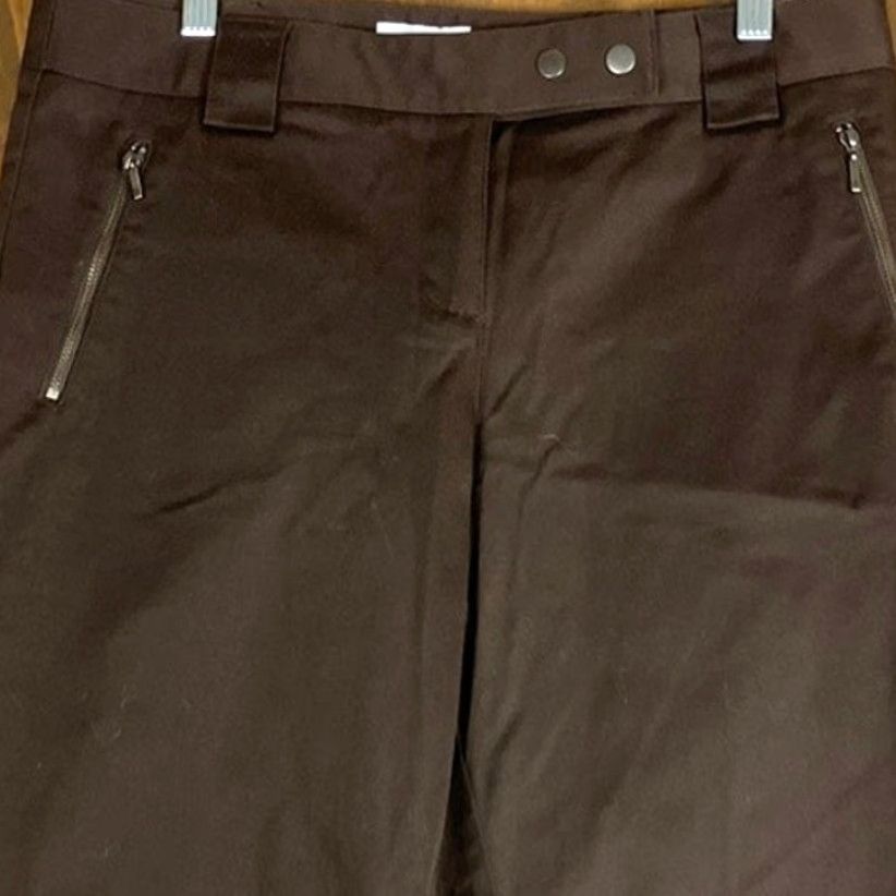 Ann Taylor Ann Taylor LOFT Womens Pants Brown Mid Rise Wide Straight Stretch 10 Size 24" / US 00 / IT 34 - 2 Thumbnail