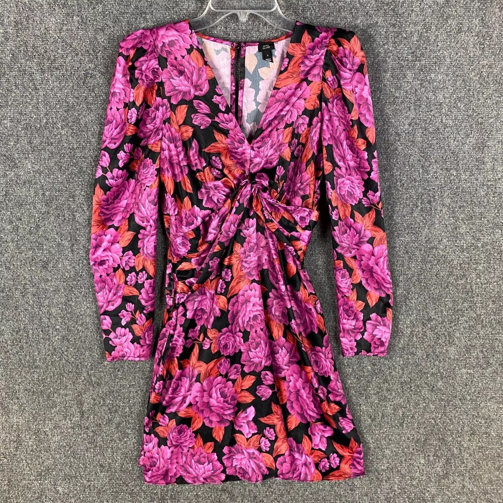 River Island River Island Dress Women's 8 Floral Long Sleeve Polyester Size M / US 6-8 / IT 42-44 - 1 Thumbnail