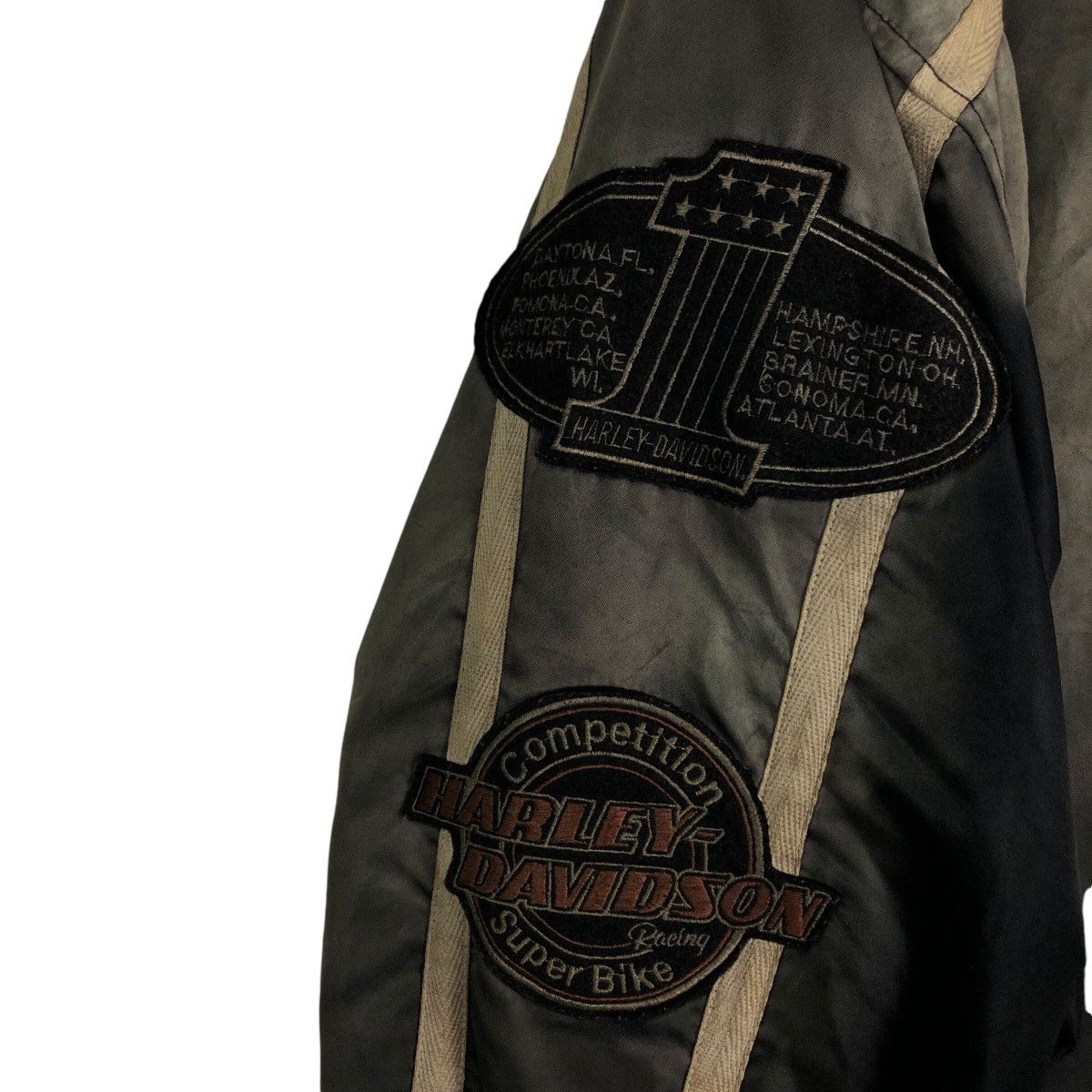 Harley Davidson × Vintage Vintage Bomber Racing Biker Jacket Harley Davidson SunFaded Size US L / EU 52-54 / 3 - 18 Thumbnail