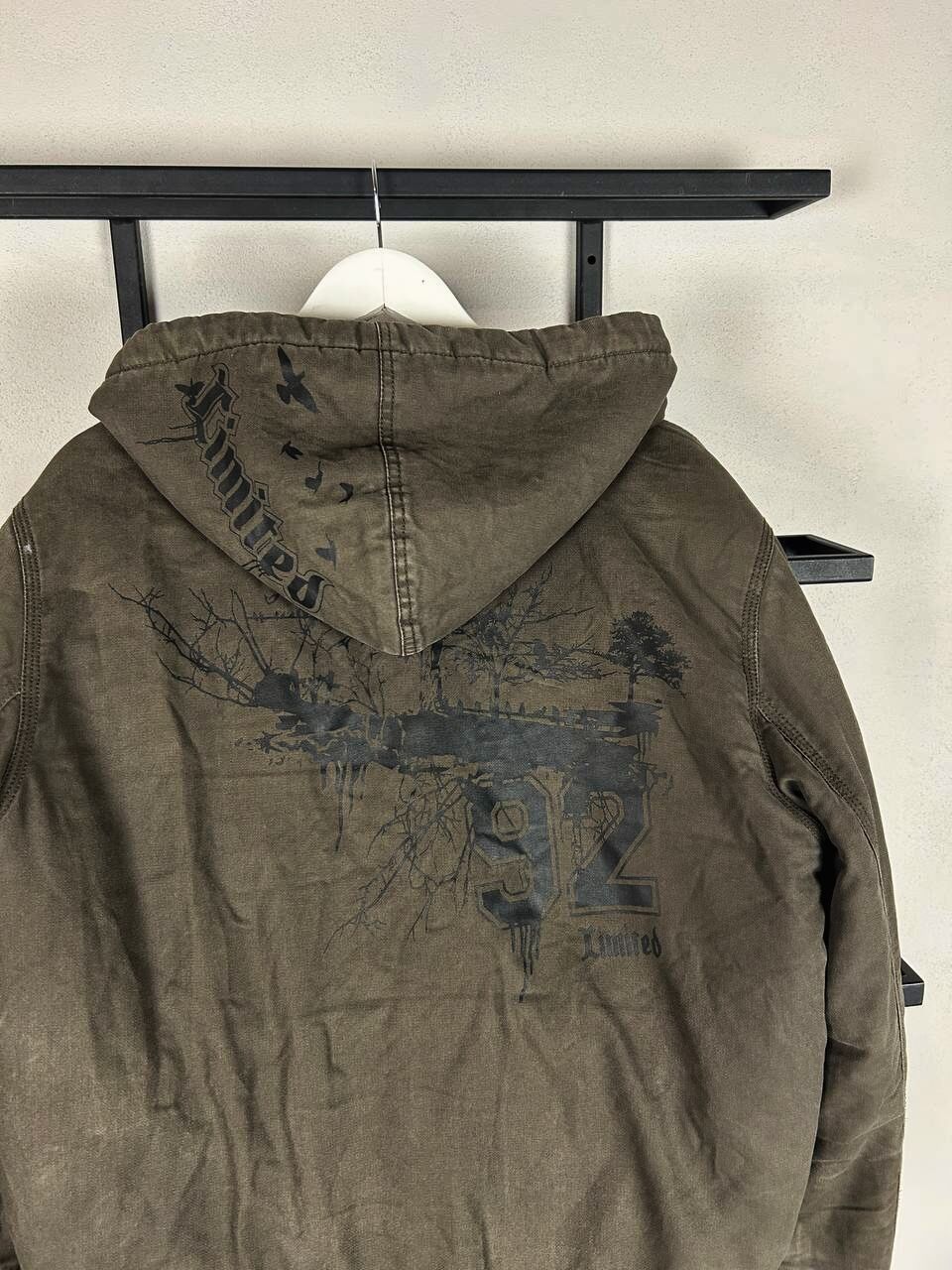 Vintage Fishbone Hooded Bomber Jacket Vintage Distressed Workwear Size US M / EU 48-50 / 2 - 7 Thumbnail