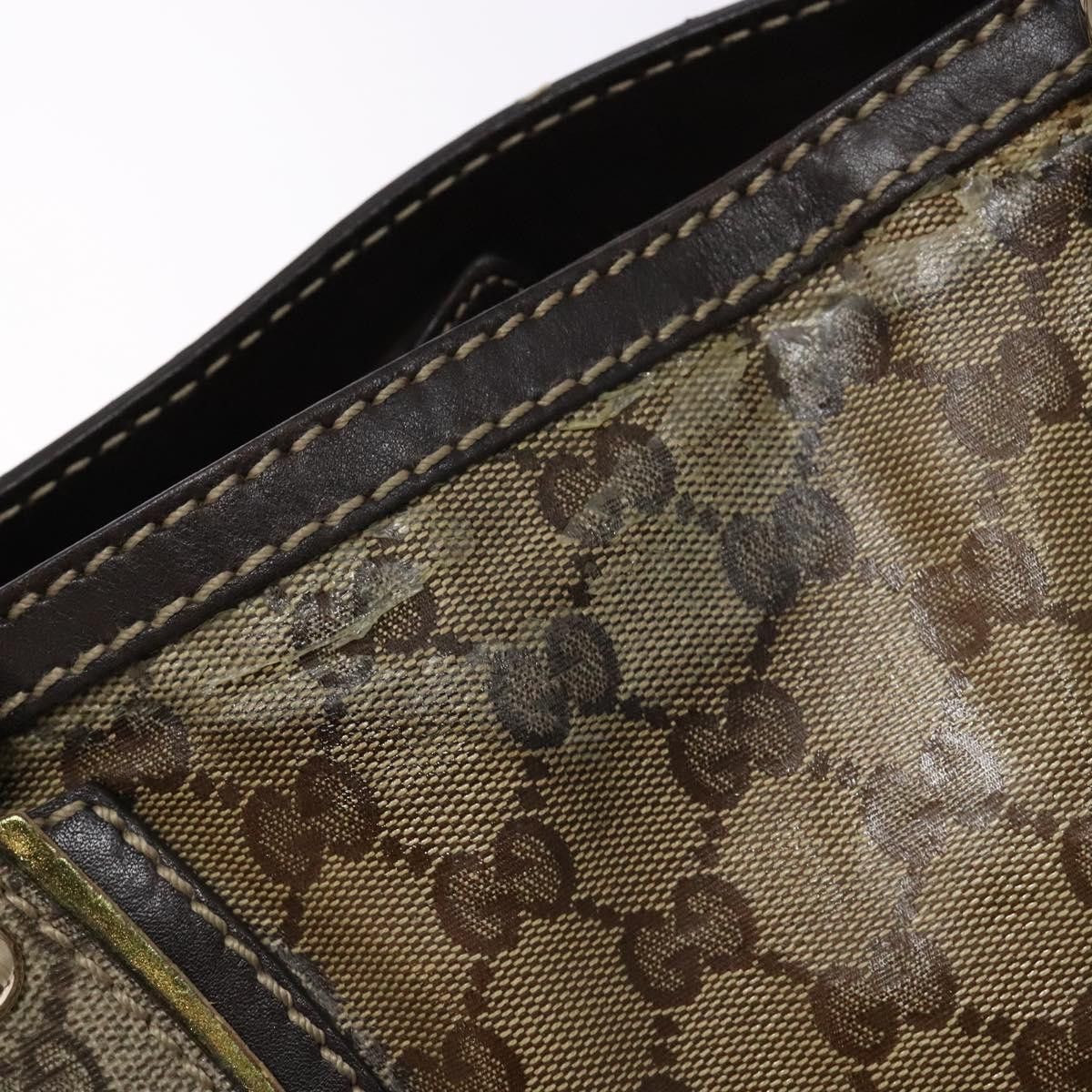 Gucci GUCCI GG Crystal Hand Bag Coated Canvas Beige Gold Size ONE SIZE - 16 Thumbnail