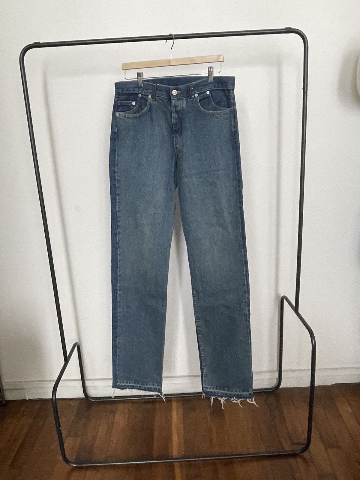 Maison Margiela Amazing very rare Maison Margiela two tone raw edge jeans Size US 33 - 2 Thumbnail