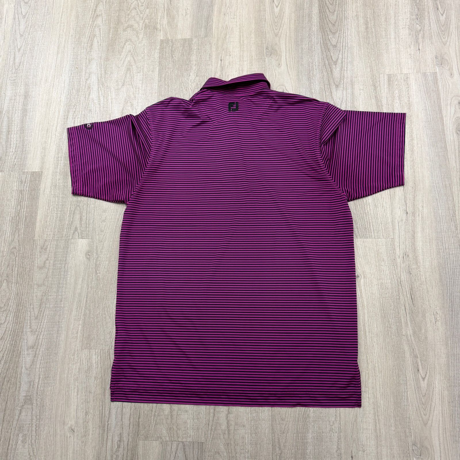 Footjoy Footjoy Polo Shirt Men's Large Pink Black Striped Athletic Size US L / EU 52-54 / 3 - 7 Thumbnail
