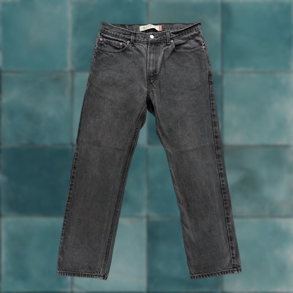 Levi's VINTAGE Levi's 505 Jeans Mens 34x32 Regular Fit Charcoal Gray Wash Denim Straight Y2K VTG Size US 34 / EU 50 - 1 Thumbnail