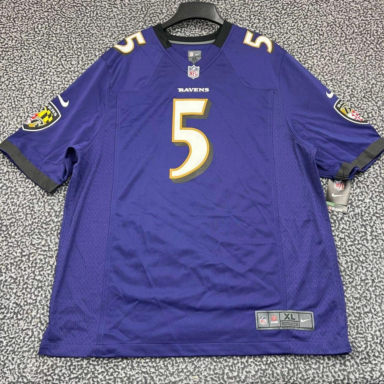 Nike Baltimore Ravens Flacco #5 Jersey Shirt Men Short Sleeve XL Size US XL / EU 56 / 4 - 1 Thumbnail