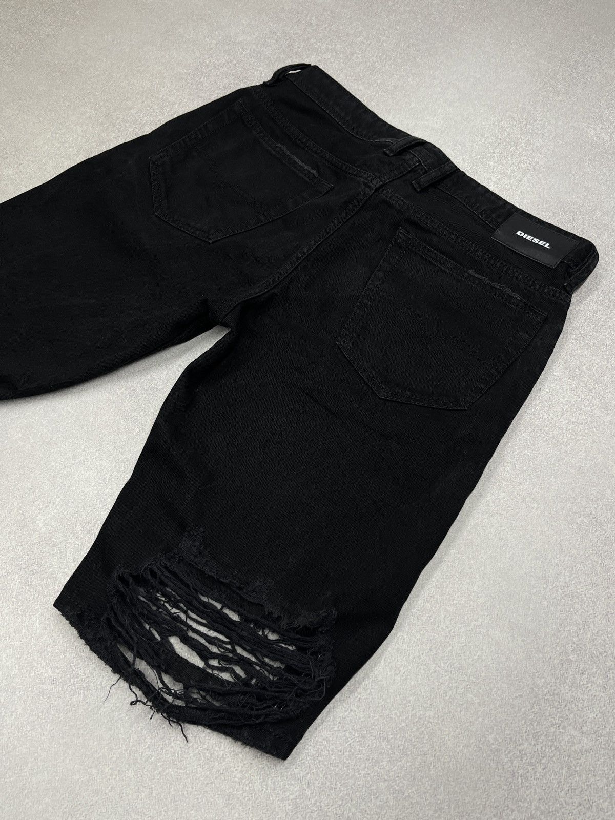 Diesel Mens Diesel Thoshorts With Holes Black Shorts Avant Garde Size US 30 / EU 46 - 3 Thumbnail