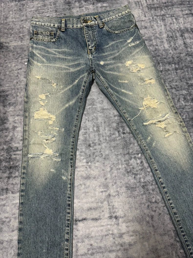 Saint Laurent Paris Saint Laurent Paris New Saint Laurent Distressed Blue Jean Size US 30 / EU 46 - 3 Thumbnail