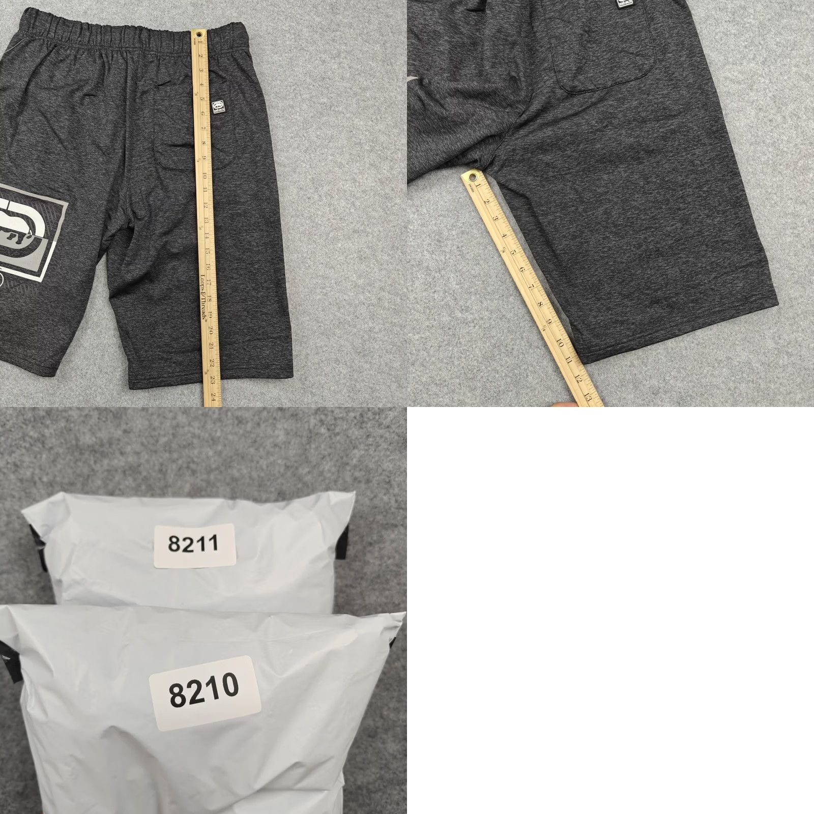 Ecko Unltd. Ecko Unltd Mens Regular Sweat Shorts Black Marled Knit Drawstring - EO12N166T Size US 31 - 8 Thumbnail