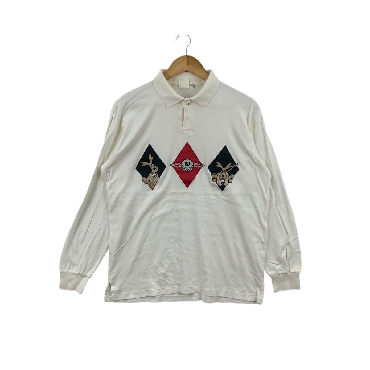 Vintage Vintage MU SPORTS JAPAN Deer Embossed Logo Polo Tee Shirt Size M / US 6-8 / IT 42-44 - 1 Thumbnail