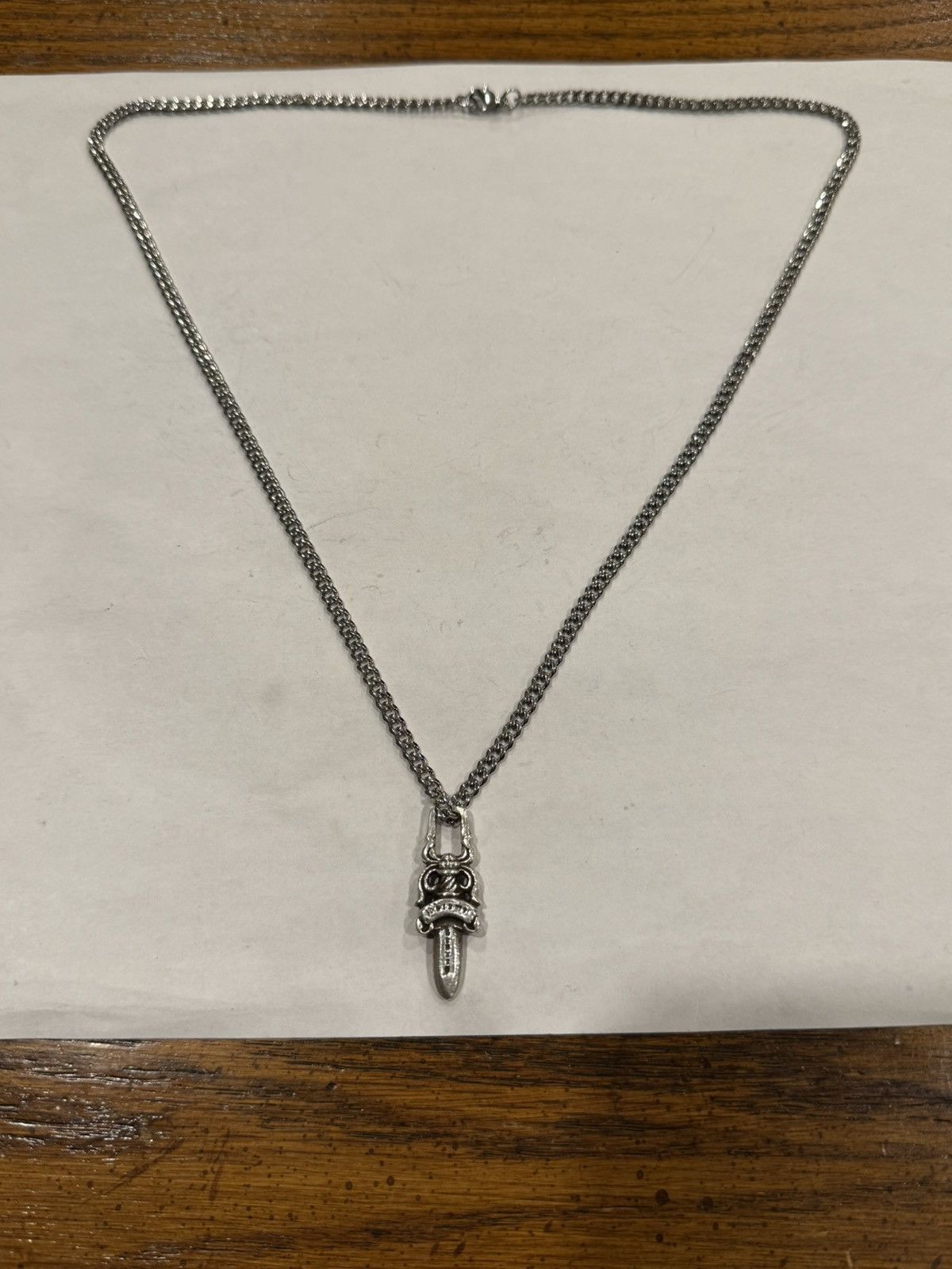 Chrome Hearts Chrome Hearts Dagger Pendant Cuban Link Chain Necklace 925 Size ONE SIZE - 6 Thumbnail