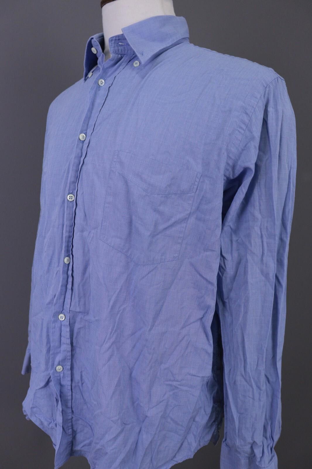 Designer Boggi Milano Regular Fit Blue Down Shirt Size 43 / 17 Size US M / EU 48-50 / 2 - 9 Thumbnail