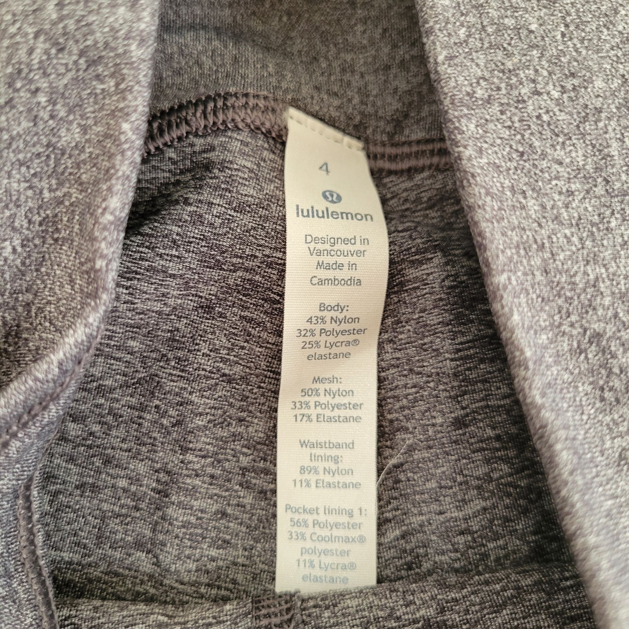 Lululemon Lululemon TRAIN TIMES 7/8 High-Rise Heathered Gray Leggings Size 27" / US 4 / IT 40 - 2 Thumbnail