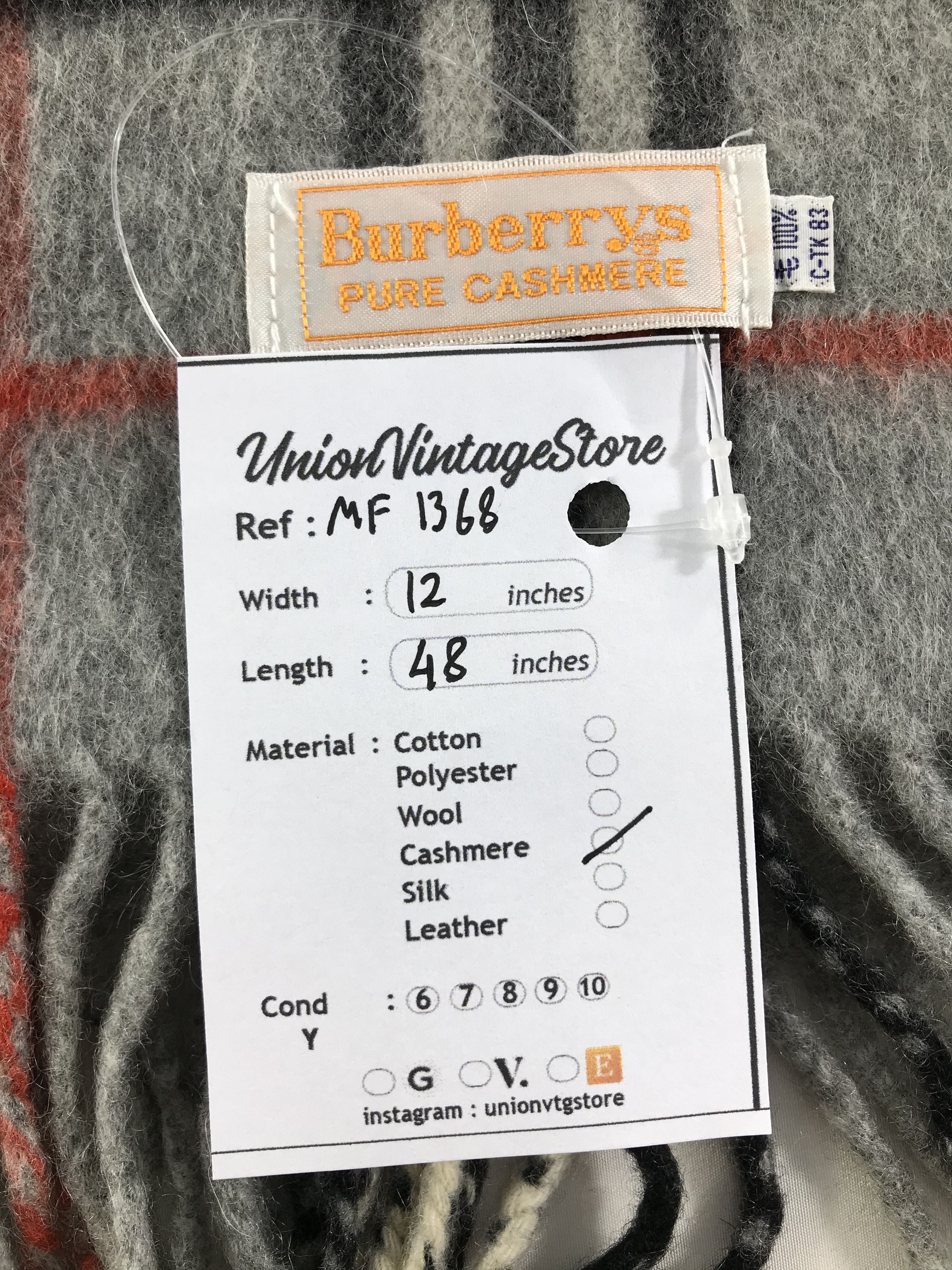 Burberry Vintage Burberry Scarf/Muffler/Neckwear MF1368 Size ONE SIZE - 7 Thumbnail