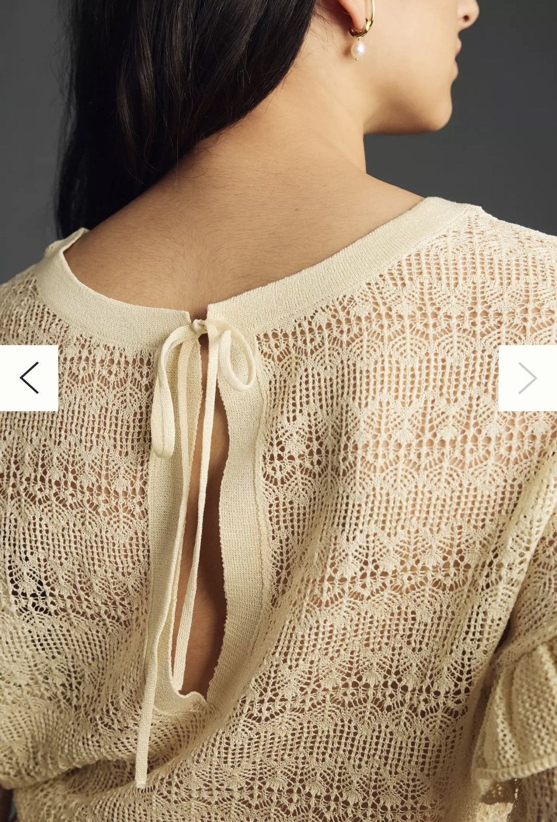 Anthropologie NWT By Anthropologie Sheer Ruffle Pullover Sweater Medium Size M / US 6-8 / IT 42-44 - 3 Thumbnail