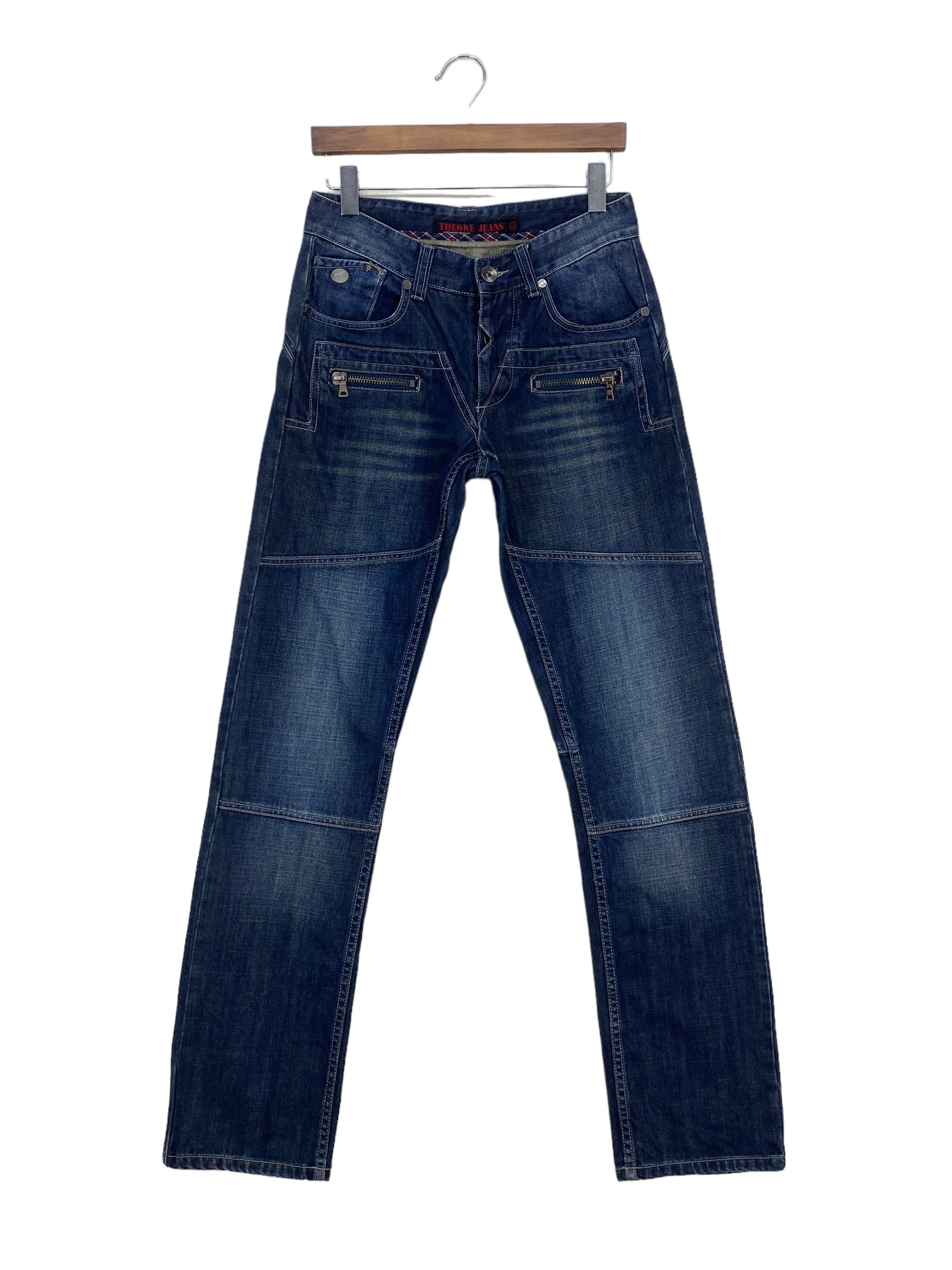 Japanese Brand The One Distressed Jeans Multizipper Pocket Size US 29 - 1 Thumbnail