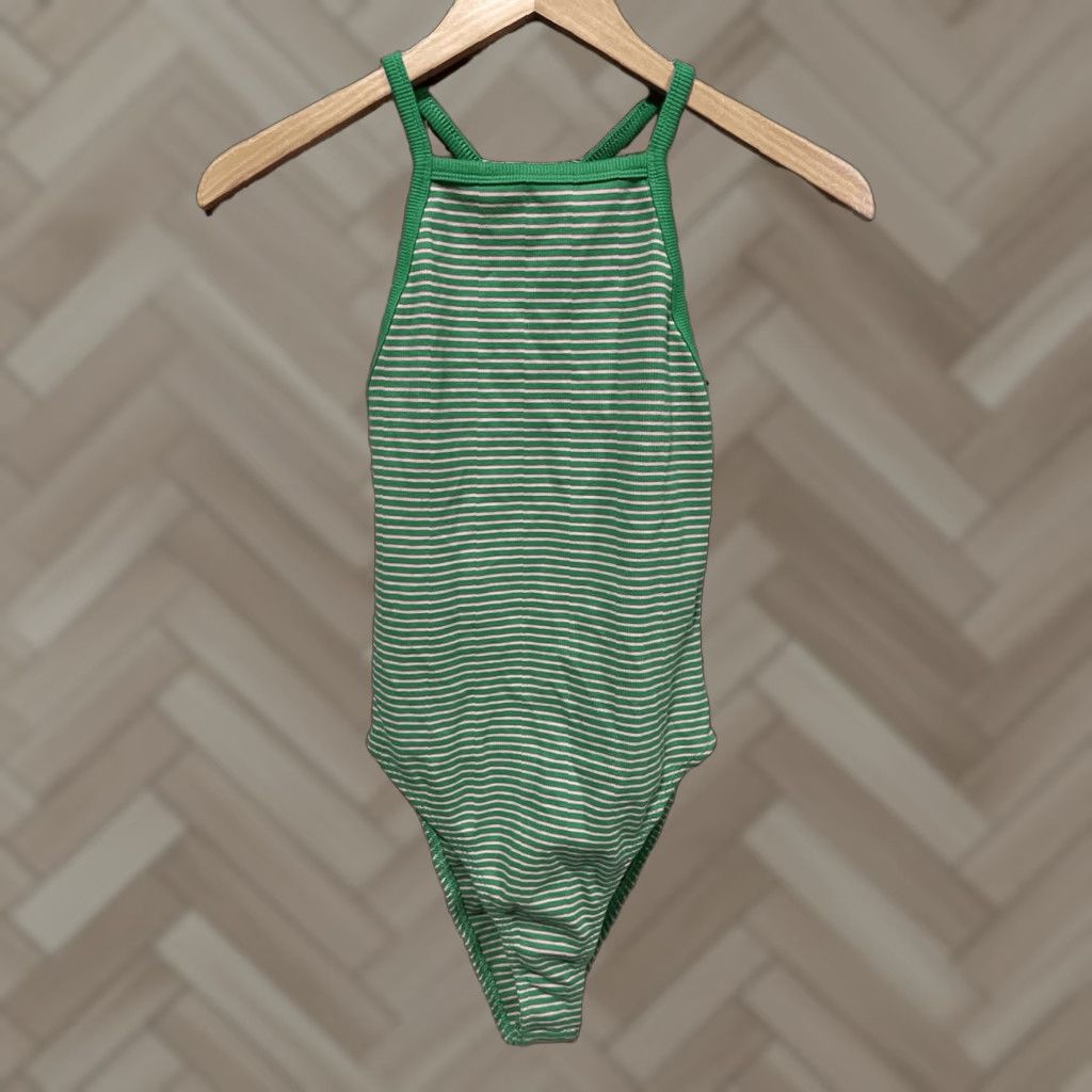 Zara Zara Green Pink Bodysuit Large Sleeveless Womens Size S / US 4 / IT 40 - 1 Thumbnail