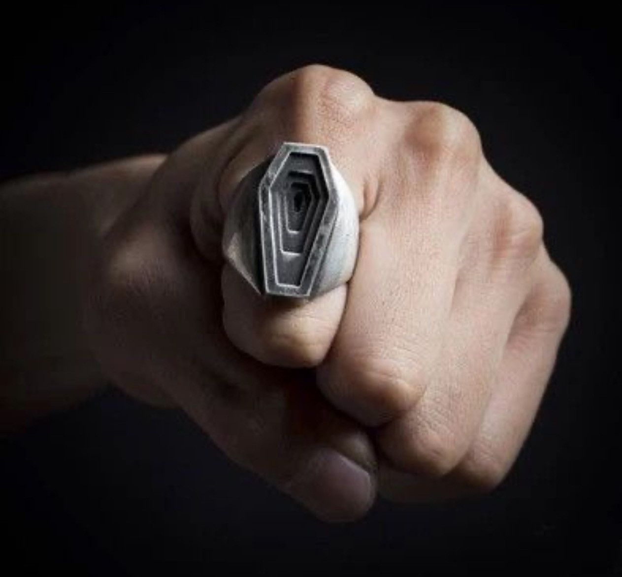 Jewelry Stainless Steel Coffin Ring (size 7-13) Size ONE SIZE - 1 Thumbnail
