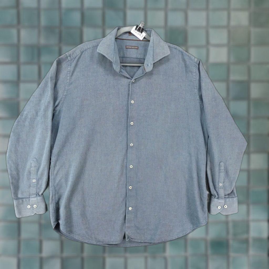 Peter Millar Peter Millar Shirt Mens Extra Large Long Sleeve Button-Up Blue Size US XL / EU 56 / 4 - 1 Thumbnail