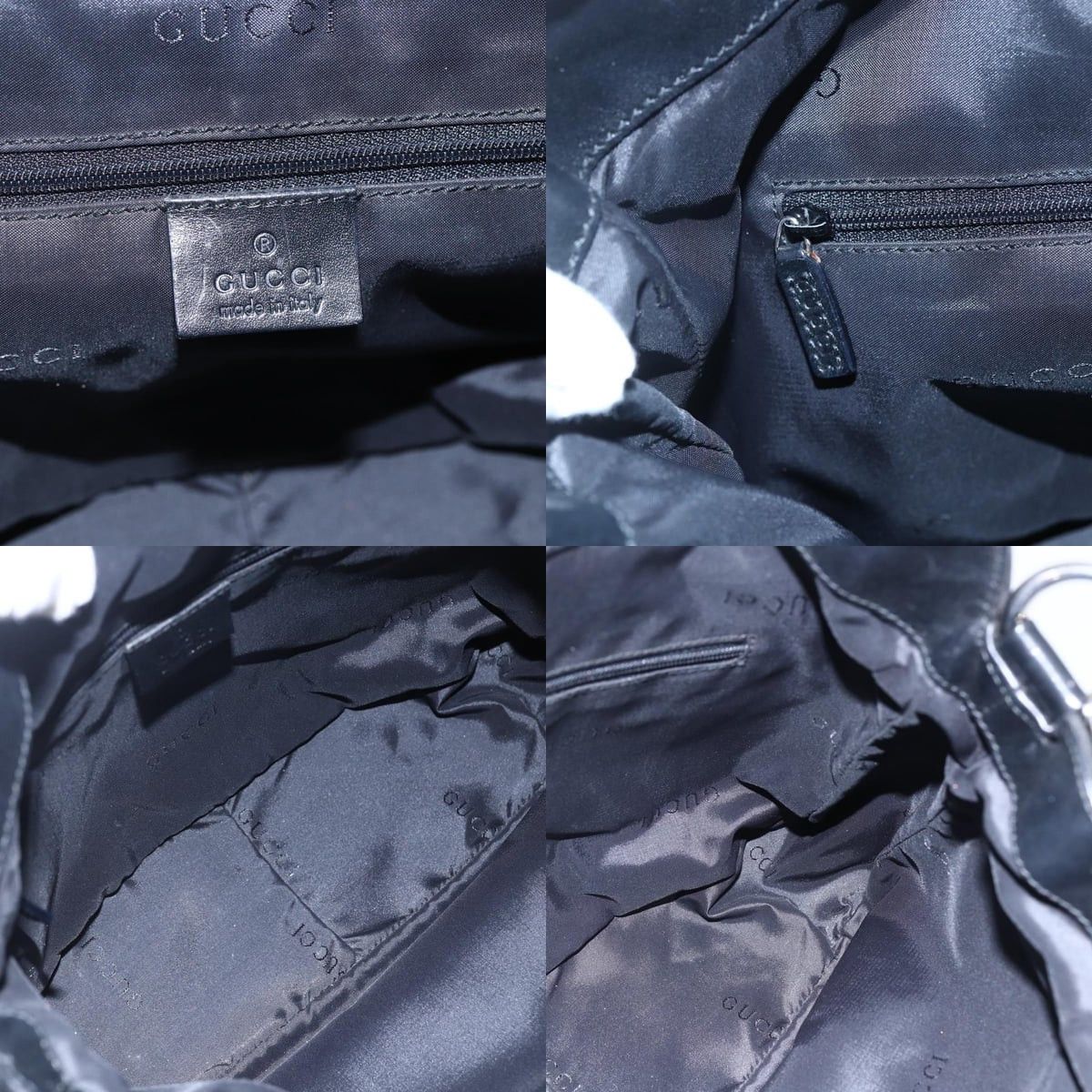 Gucci GUCCI Bamboo Hand Bag Nylon Black Silver 001 1638 001 1638 Size ONE SIZE - 11 Thumbnail