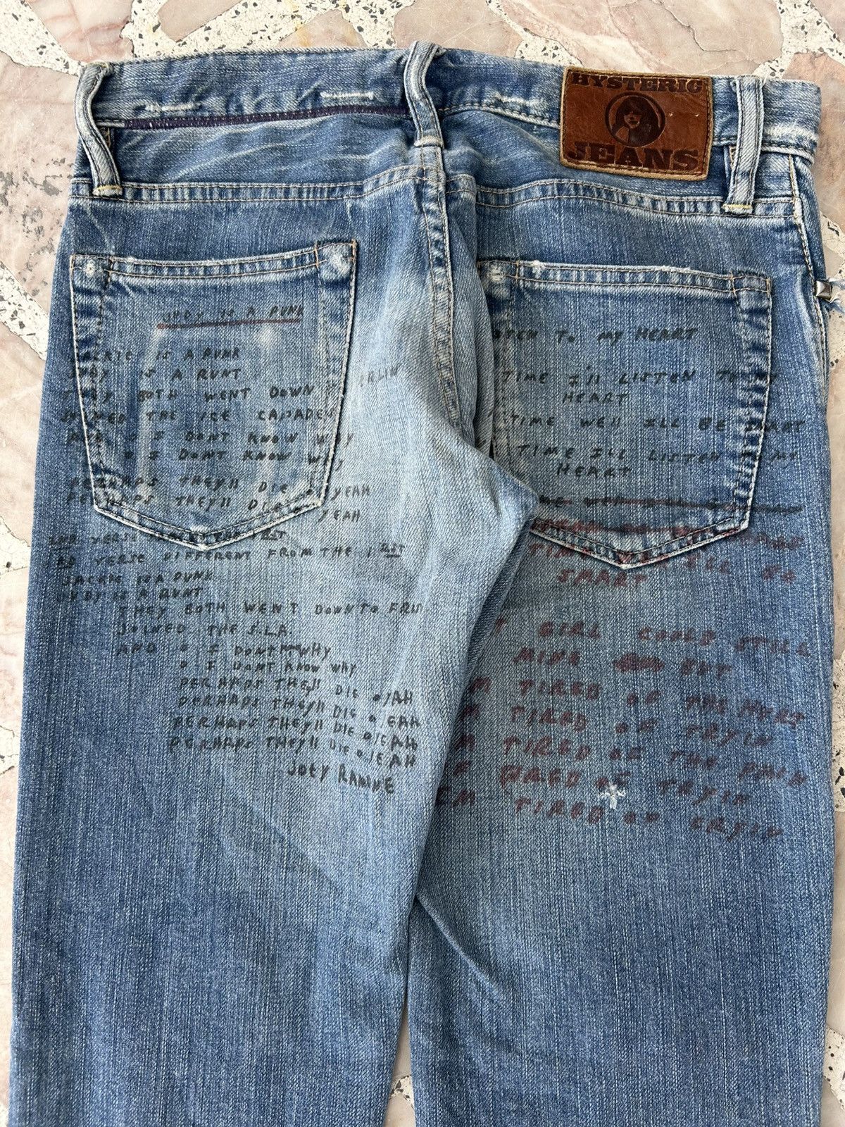 Hysteric Glamour Hysterics Japan X Ramones Lyrics Denim Size US 27 - 9 Thumbnail
