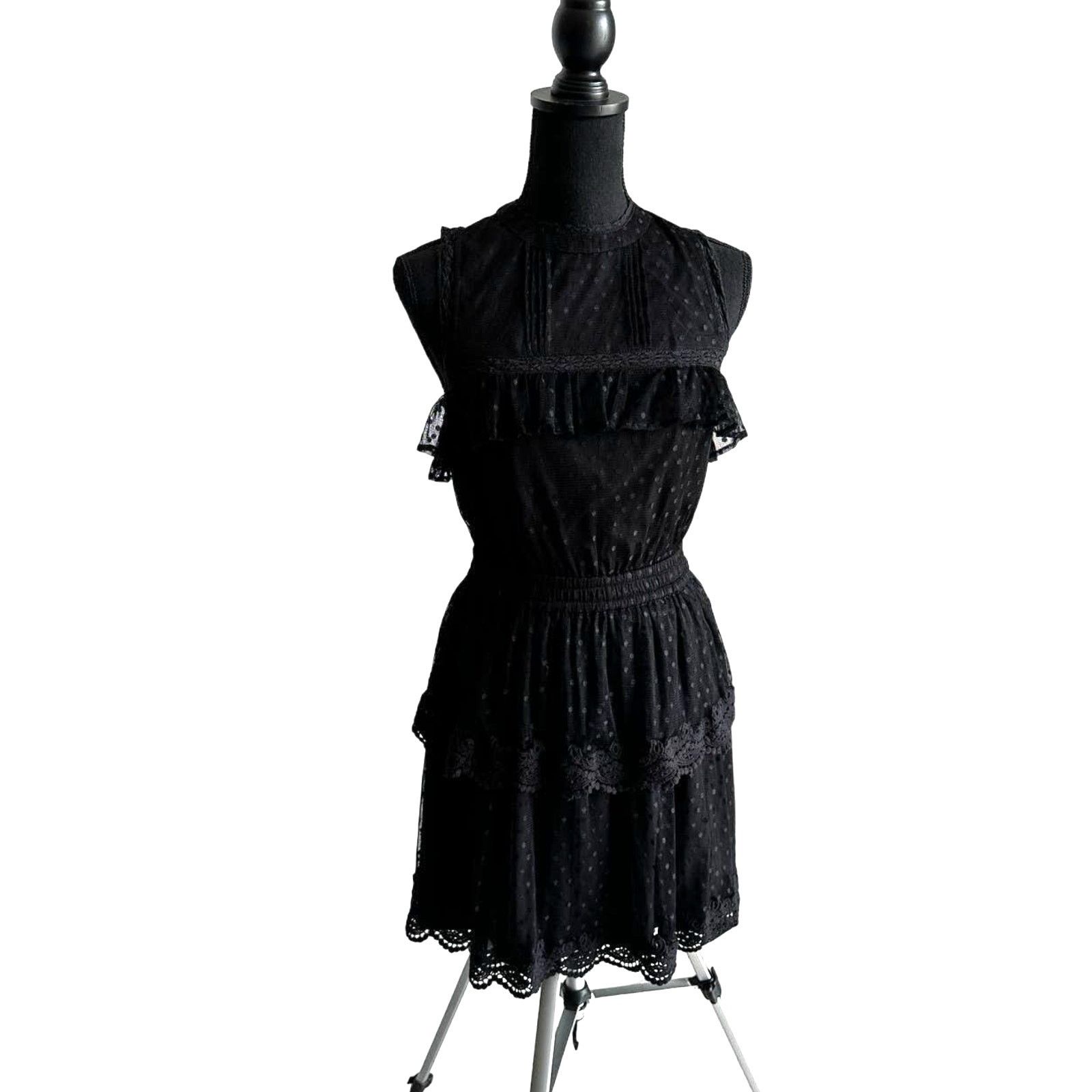 MISA Los Angeles Misa Los Angeles Liat Point D'esprit Black Dress Sz S Size S / US 4 / IT 40 - 1 Thumbnail