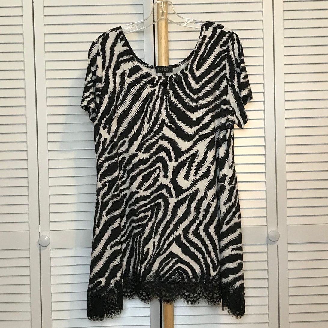 Other Isabel Zebra Scoop Neck Short Sleeved Mini Shift Dress XL Size XL / US 12-14 / IT 48-50 - 1 Thumbnail