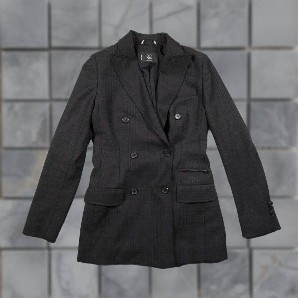 Bogner Bogner Blazer Womens 4 Black Double Breasted Jacket Wool Blend Casual Business Size S / US 4 / IT 40 - 1 Thumbnail