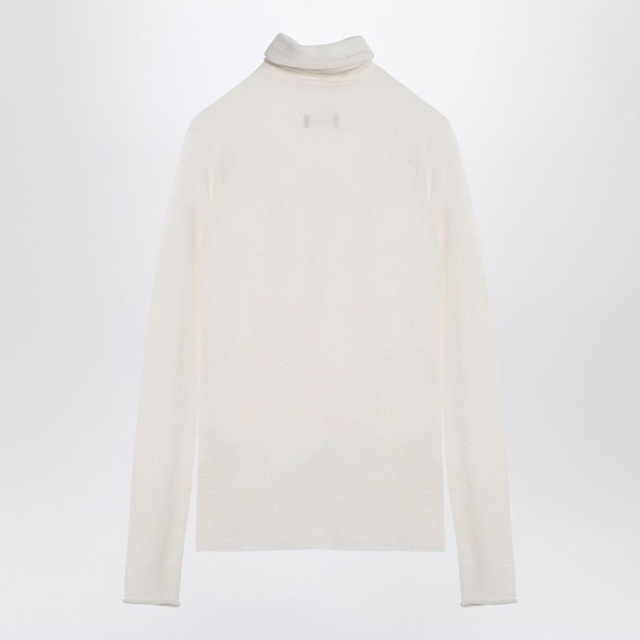 Roberto Cavalli o1d2blof0924 Turtleneck Sweater in White Size L / US 10 / IT 46 - 2 Thumbnail