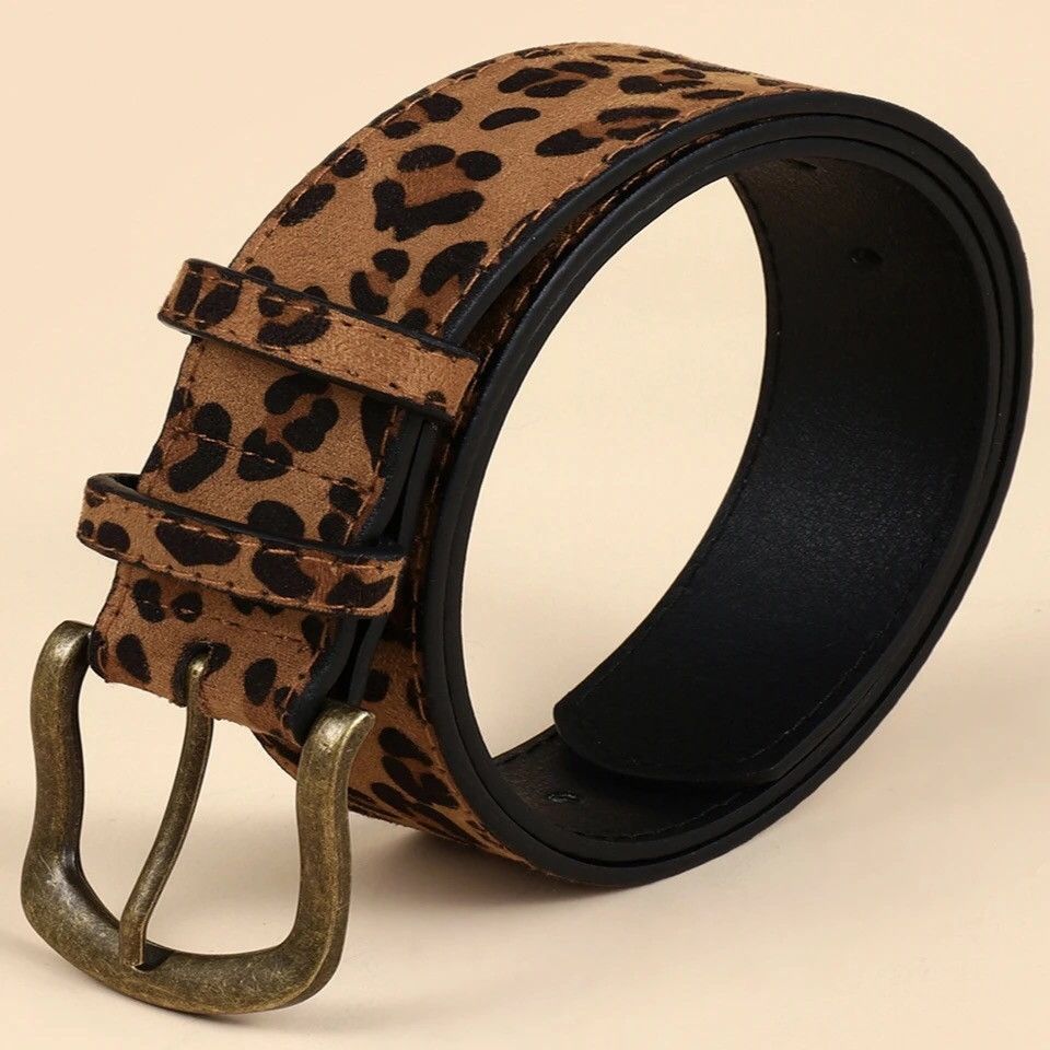 国内で当店のみ Dekayed - Shibuya Leopard Print Belt Axesoria Faux Fur Leopard Print Belt in Blue at Amazon