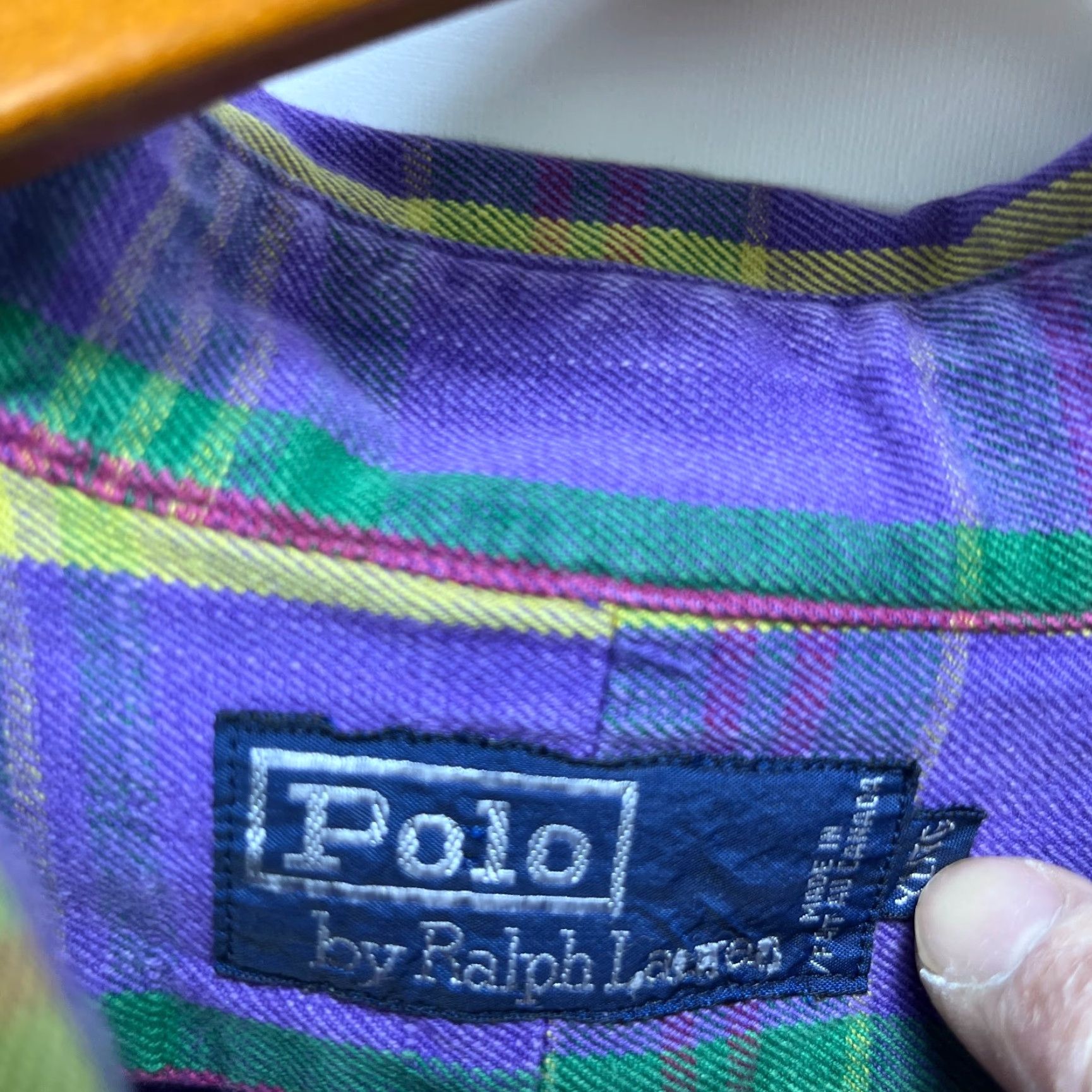 Polo Ralph Lauren VINTAGE Polo Ralph Lauren Shirt Plaid Purple Button-Up Long Sleeve XL Men’s 90s Size US XL / EU 56 / 4 - 5 Thumbnail