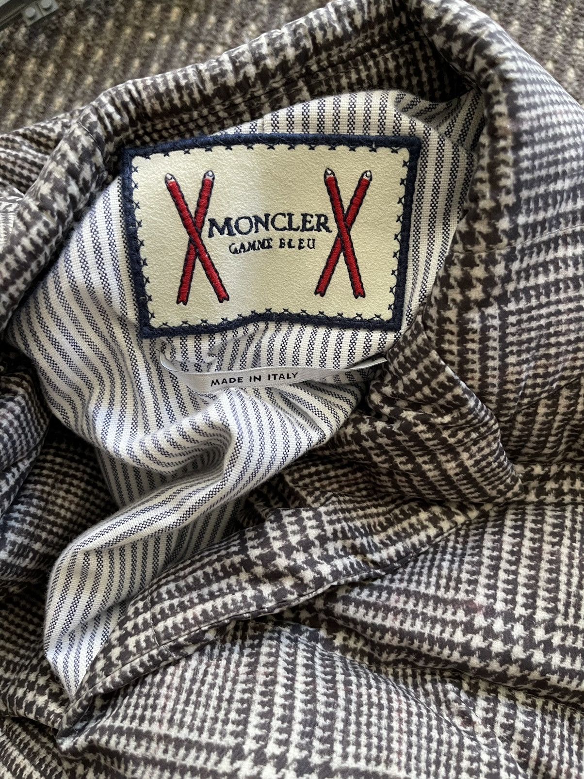 Moncler Moncler Gamme Bleu Check Print Down Jacket Size US M / EU 48-50 / 2 - 4 Thumbnail
