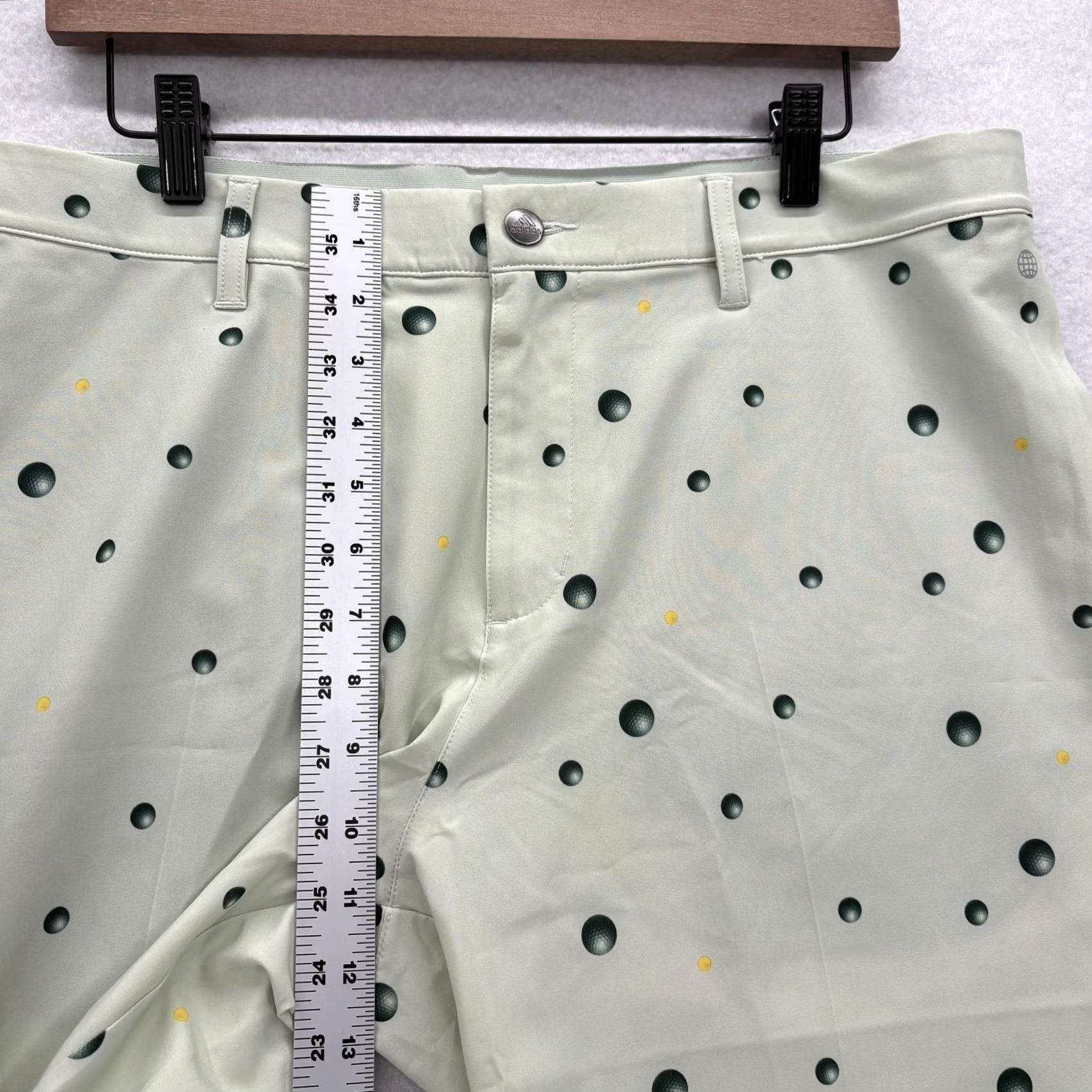 Adidas Adidas Ultimate 365 Golf Shorts Mens 35 Green Polka Dot Stretch 9" Performance Size US 35 - 7 Thumbnail