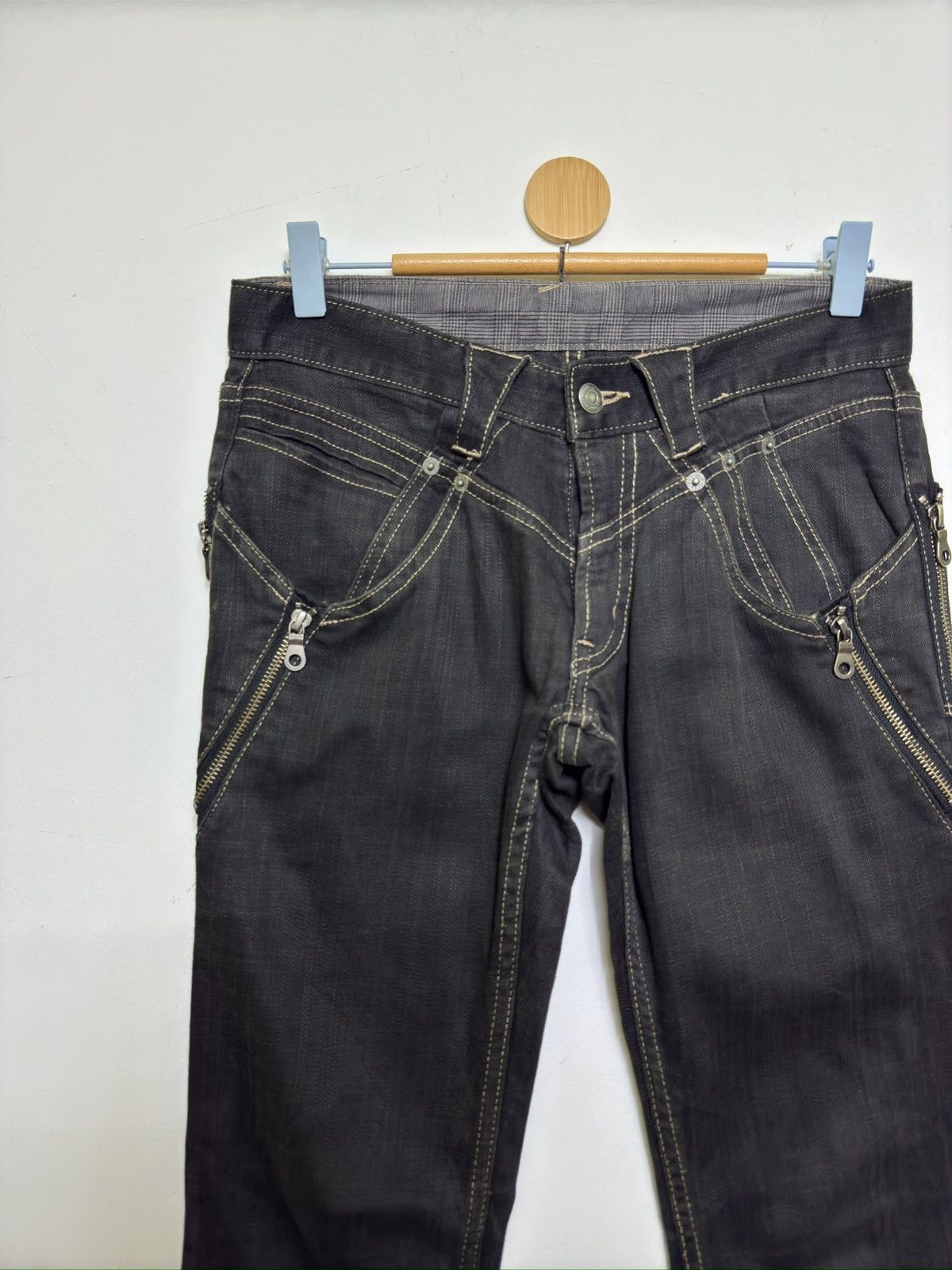 PPFM Vintage PPFM Japan Multi-Zipper Low Rise Punk Denim Pants Size US 28 / EU 44 - 4 Thumbnail