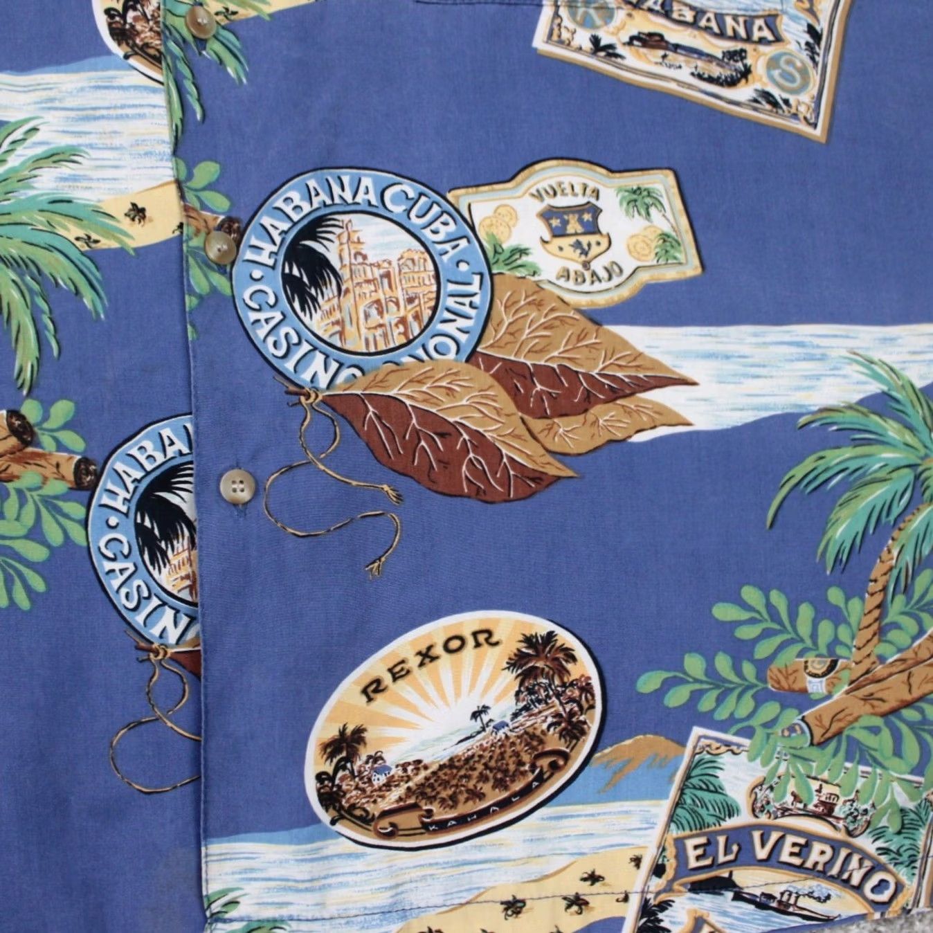 Vintage Kahala Mens Large Blue 100% Rayon AOP Hawaiian Shirt Button-Up Short Sleeve Reg XS? Wait, can't add info. Size US L / EU 52-54 / 3 - 6 Thumbnail