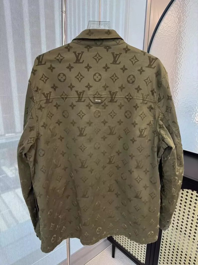 Louis Vuitton Louis Vuitton Army Green Flocked Full Print Jacket Size US XL / EU 56 / 4 - 2 Thumbnail