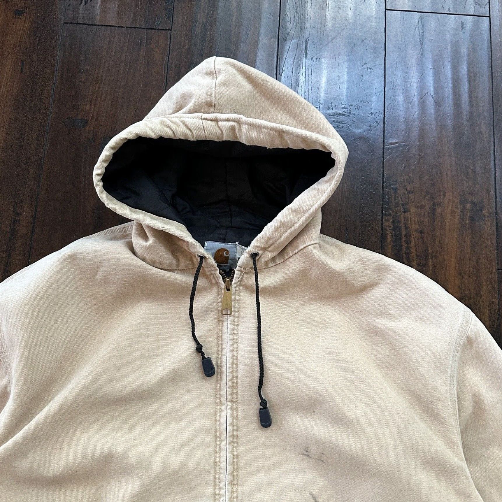 Carhartt VTG Carhartt Hooded Quilted Lined Tan Duck Canvas Jacket JQ295 2XL Men Size US XXL / EU 58 / 5 - 3 Thumbnail