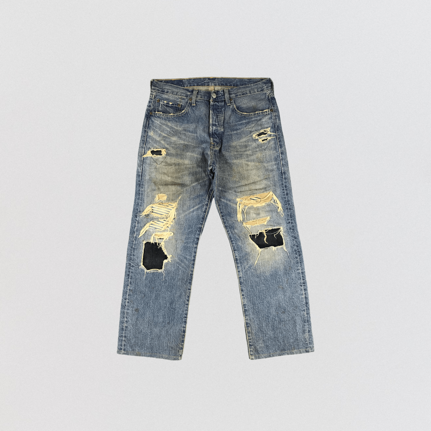 Levi's × Vintage Vintage 90s Distress Levis 501 Jeans-JM894 Size US 33 - 1 Thumbnail