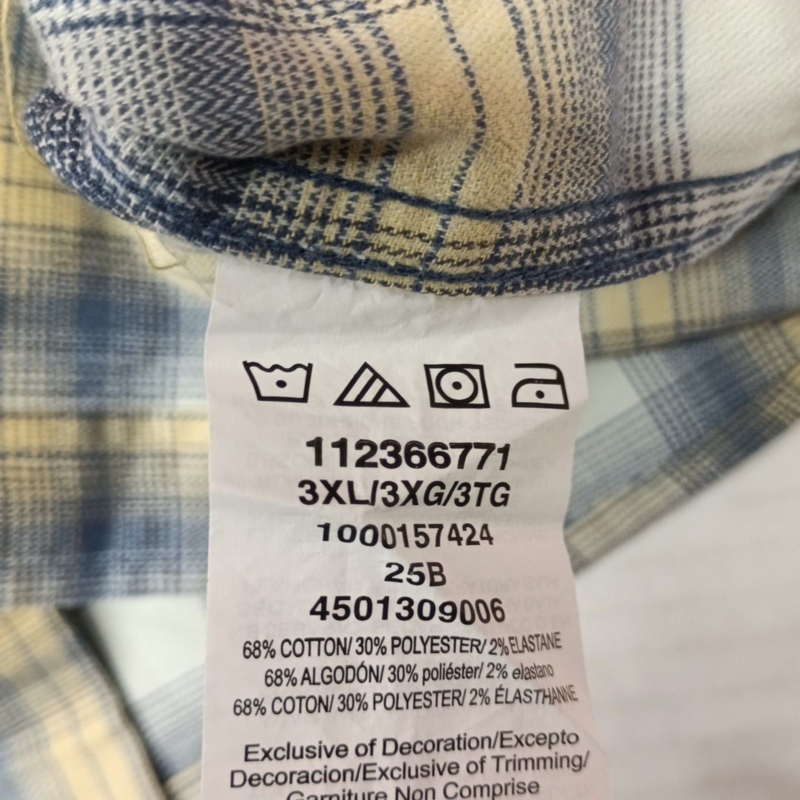 Wrangler Wrangler Cowboy Wash Shirt Men's Size 3XL Blue Yellow Plaid Size US XXL / EU 58 / 5 - 7 Thumbnail